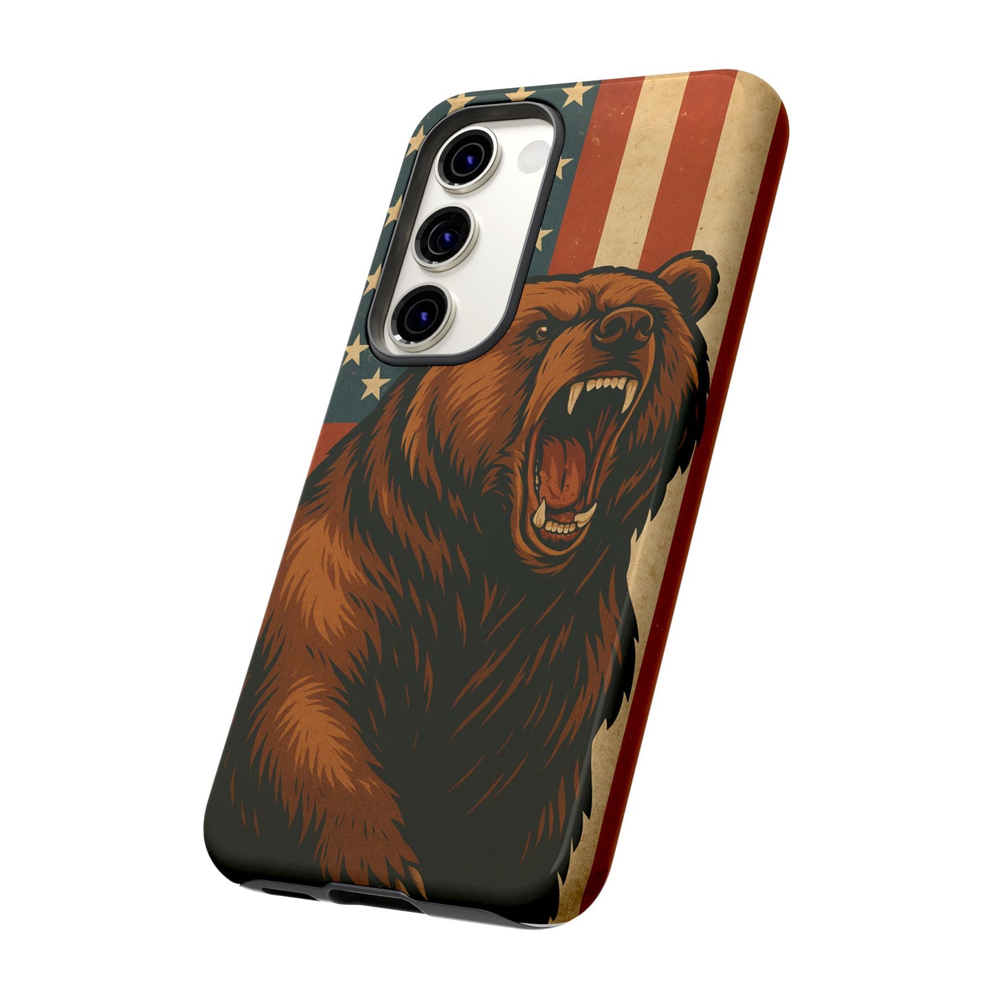 Tough Cases - Patriotic Bear Phone Case, Custom Phone Cover, Strong Protective Case, USA Flag Design, Gift for Outdoors Lovers