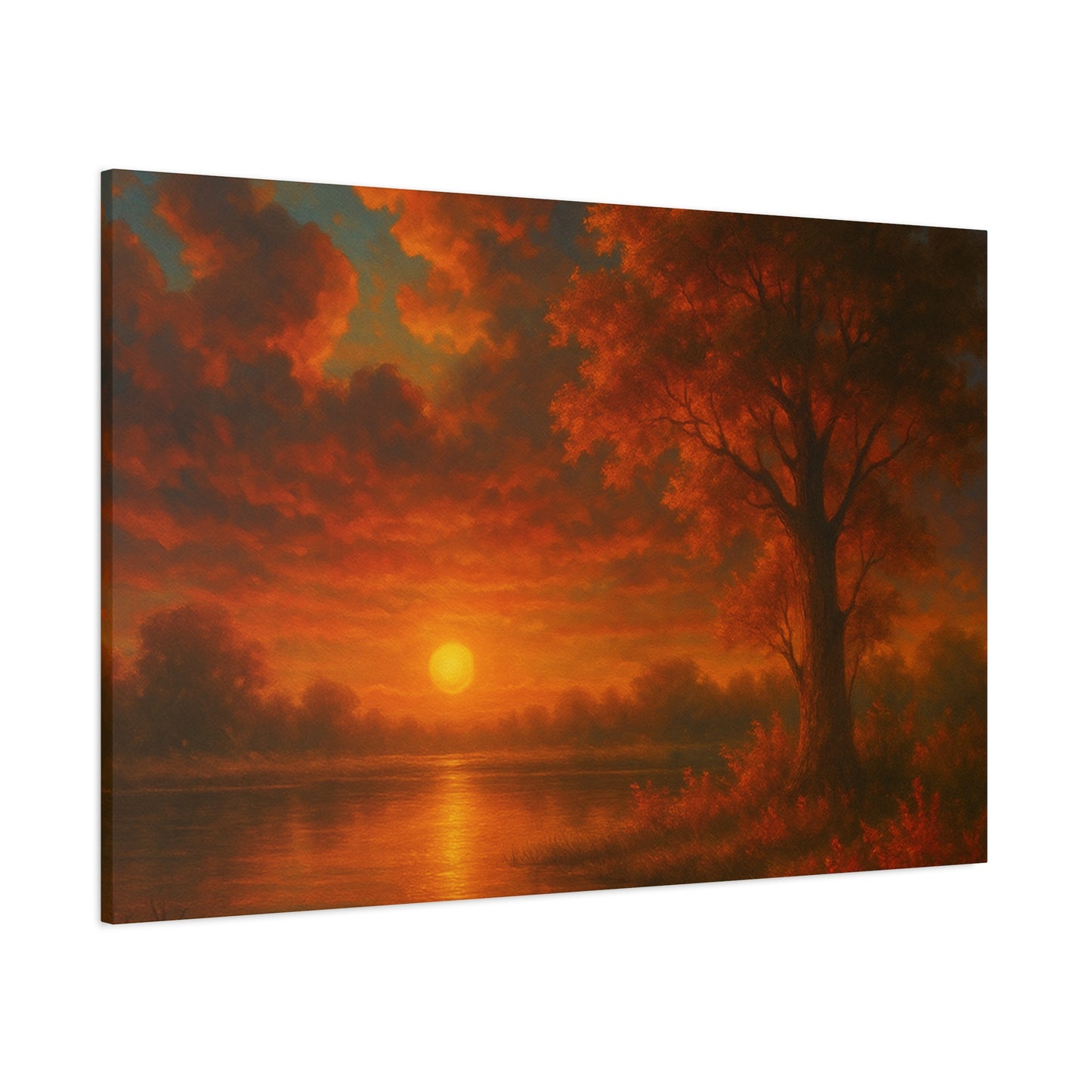 Serene Sunset Canvas Wall Art, Nature Decor, Home Aesthetic, Gift for Art Lovers, Inspiring Wall Hanging, Living Room Decoration