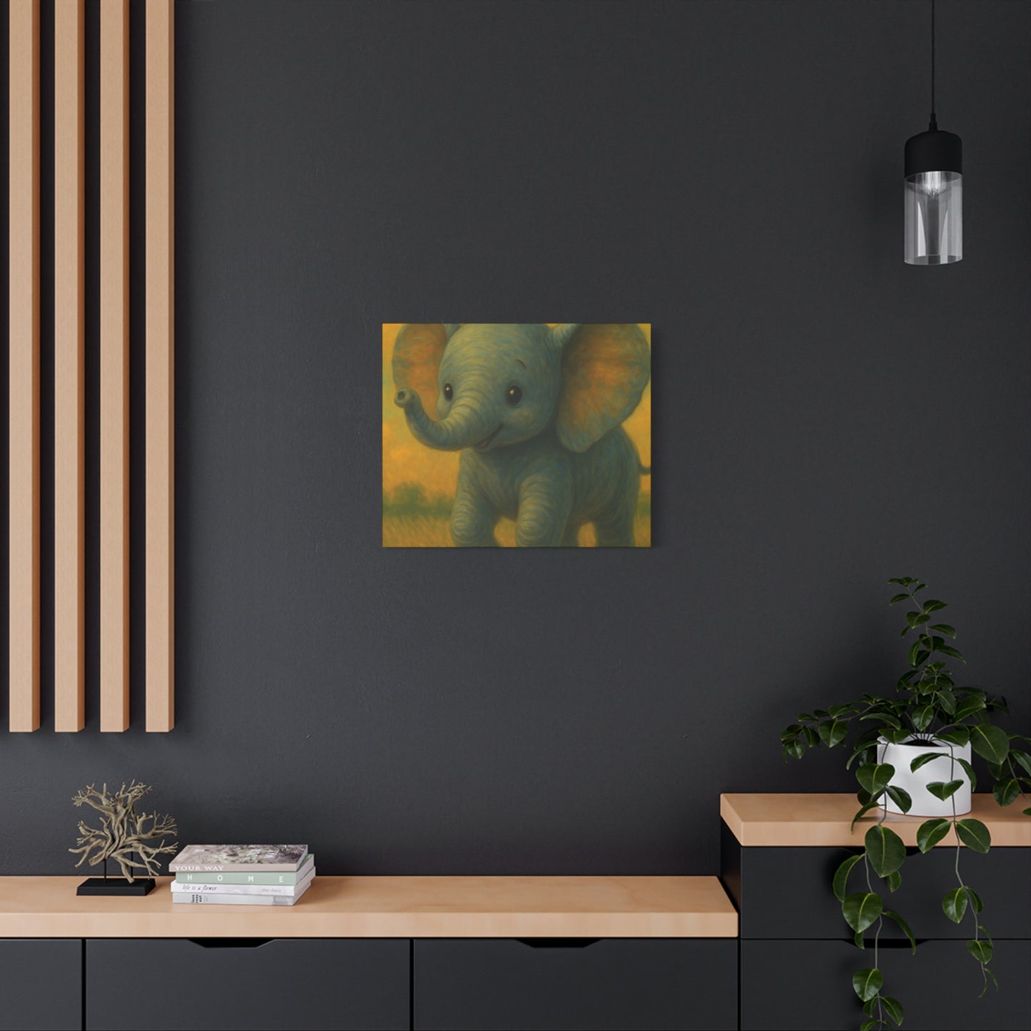 Elephant Canvas Art Print, Cute Nursery Wall Decor, Kids Room Art, Baby Shower Gift, Animal Lover Gift