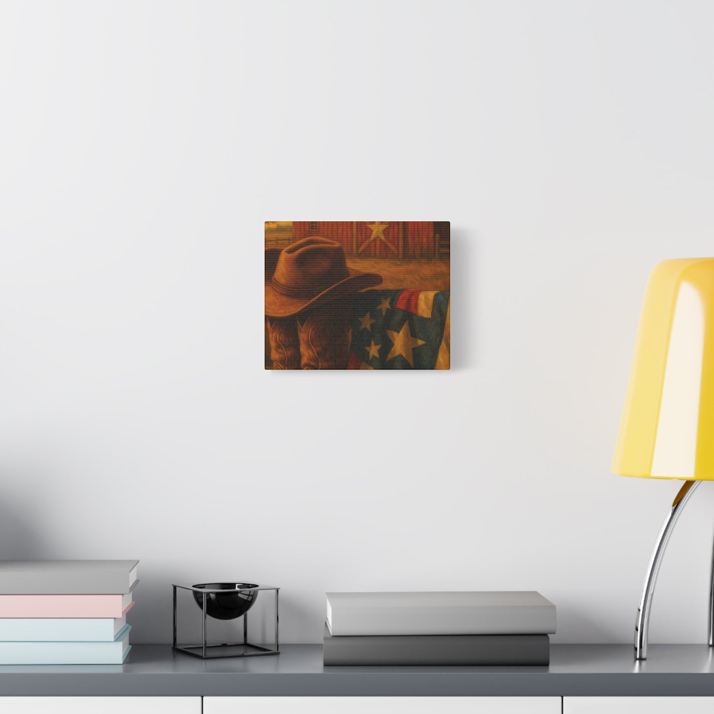Rustic Canvas Art Print, Western Decor, Cowboy Hat and Boots, Americana Wall Art, Perfect Gift for Country Lovers