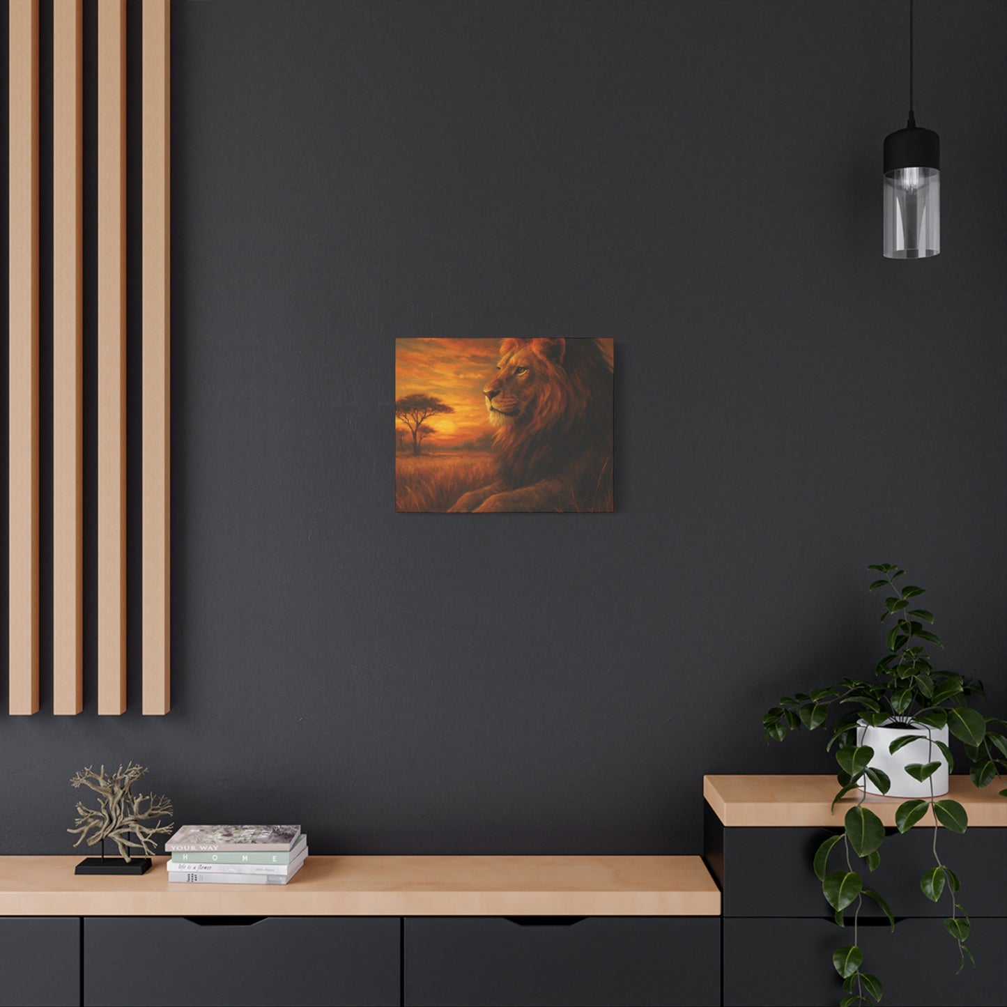 King of the Savanna - Lion Sunset Canvas