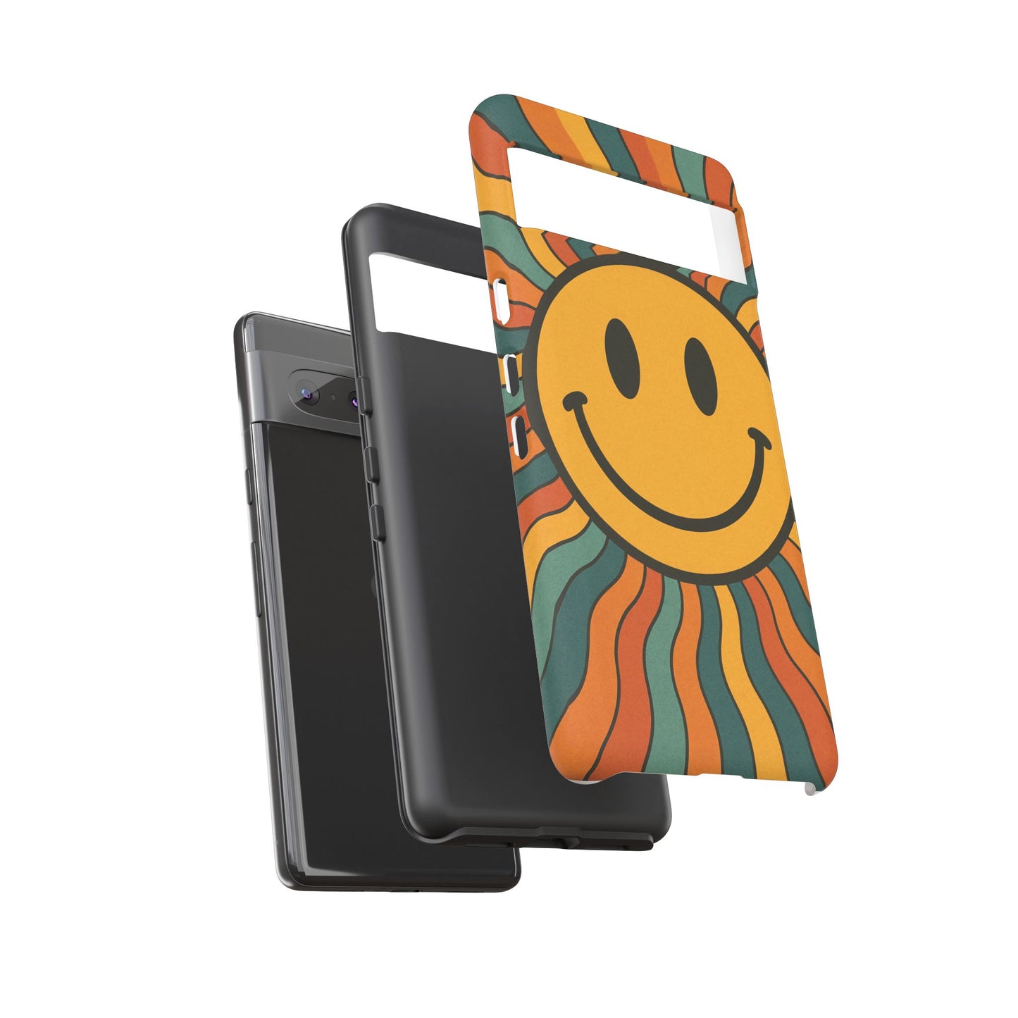 Colorful Smiley Phone Case, Retro Vibe Phone Cover, Cute Gift for Kids and Adults, Fun Protector for Everyday Use, Eco-Friendly Merchandise