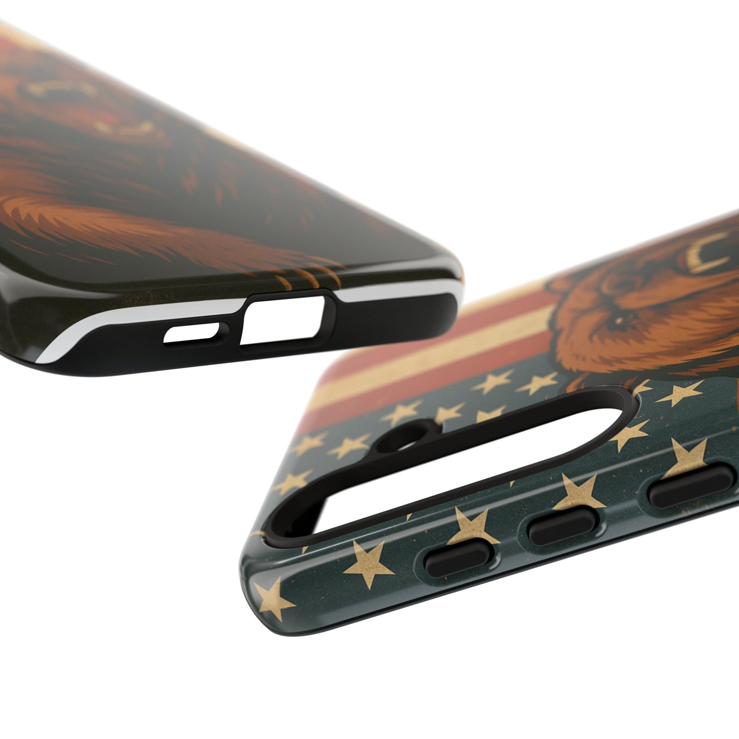 Tough Cases - Patriotic Bear Phone Case, Custom Phone Cover, Strong Protective Case, USA Flag Design, Gift for Outdoors Lovers