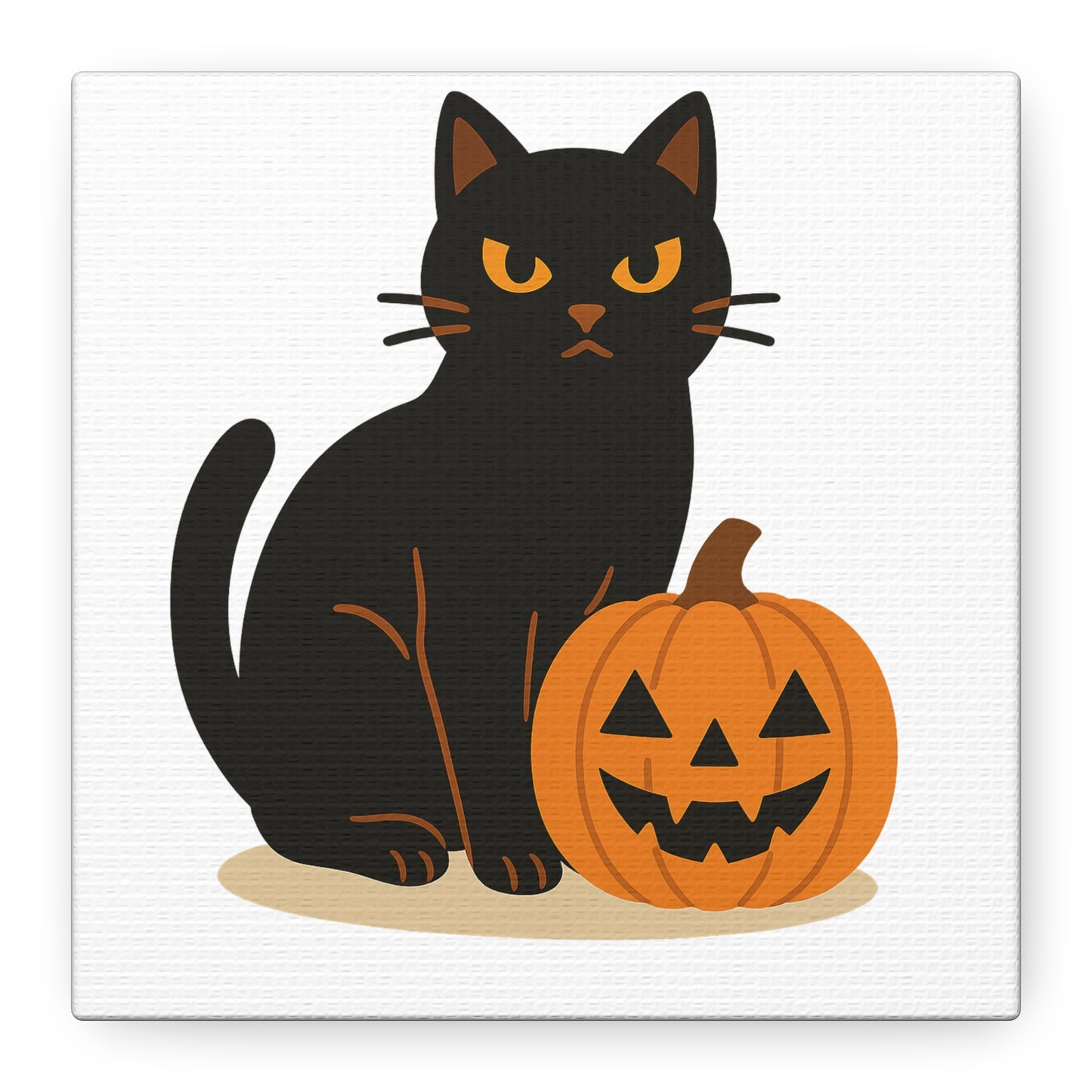 Black Cat Halloween Canvas Art, Cute Cat Wall Decor, Autumn Decor, Spooky Home Decor, Cat Lover Gift, Pumpkin Wall Art