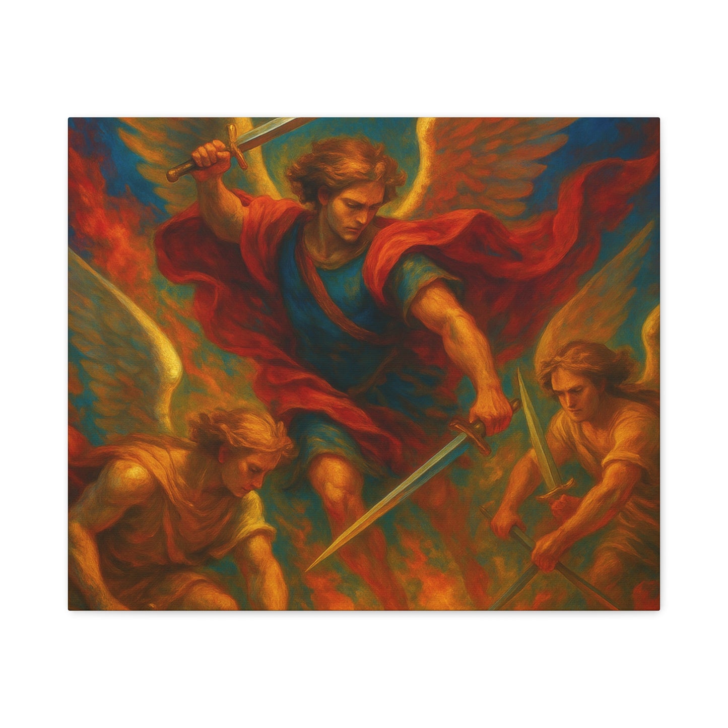 Divine Art Canvas, St Michael Wall Decor, Spiritual Home Decor, Inspirational Gift, Saint Art Print, Religious Wall Art
