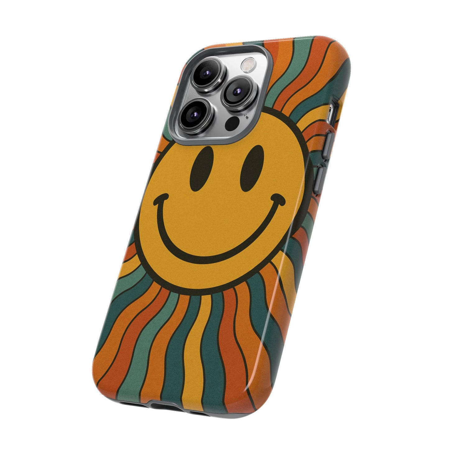 Colorful Smiley Phone Case, Retro Vibe Phone Cover, Cute Gift for Kids and Adults, Fun Protector for Everyday Use, Eco-Friendly Merchandise