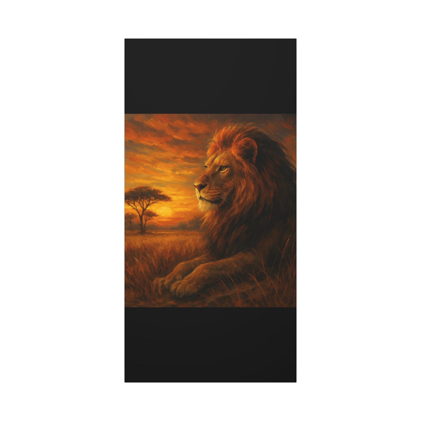 King of the Savanna - Lion Sunset Canvas