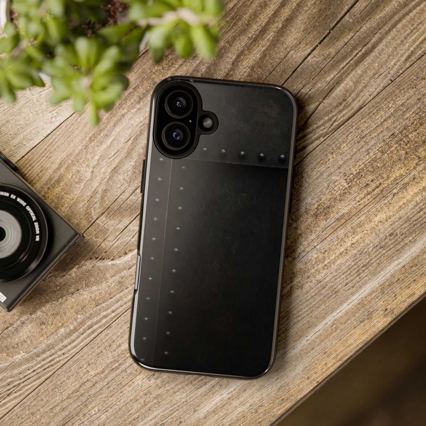Steel & Smoke – Riveted Shadows Phone Case