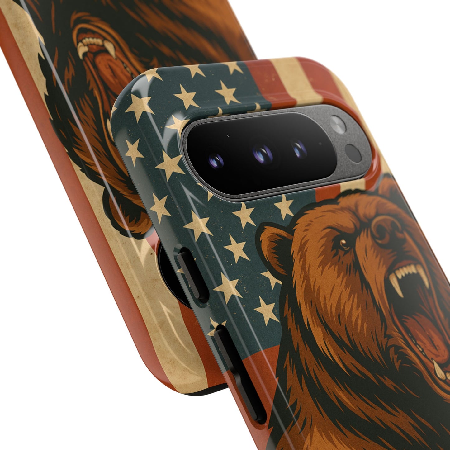 Tough Cases - Patriotic Bear Phone Case, Custom Phone Cover, Strong Protective Case, USA Flag Design, Gift for Outdoors Lovers