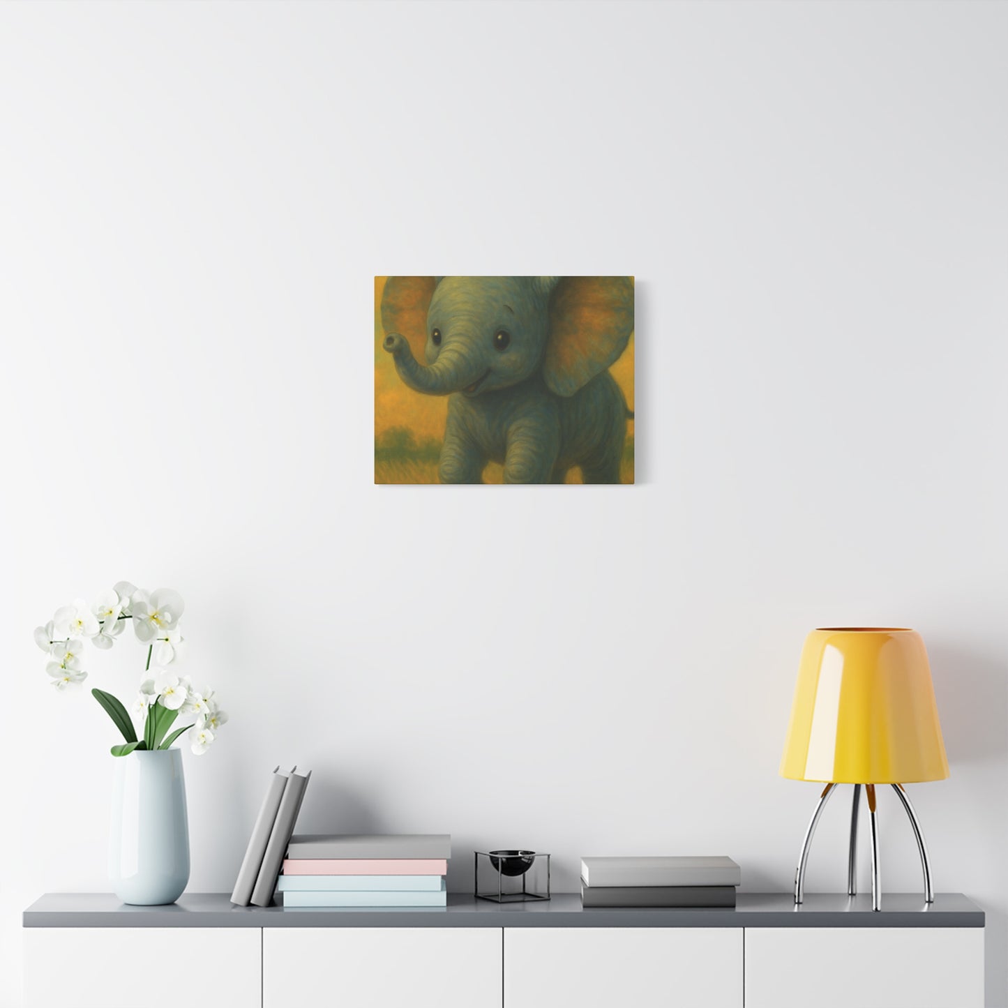 Elephant Canvas Art Print, Cute Nursery Wall Decor, Kids Room Art, Baby Shower Gift, Animal Lover Gift