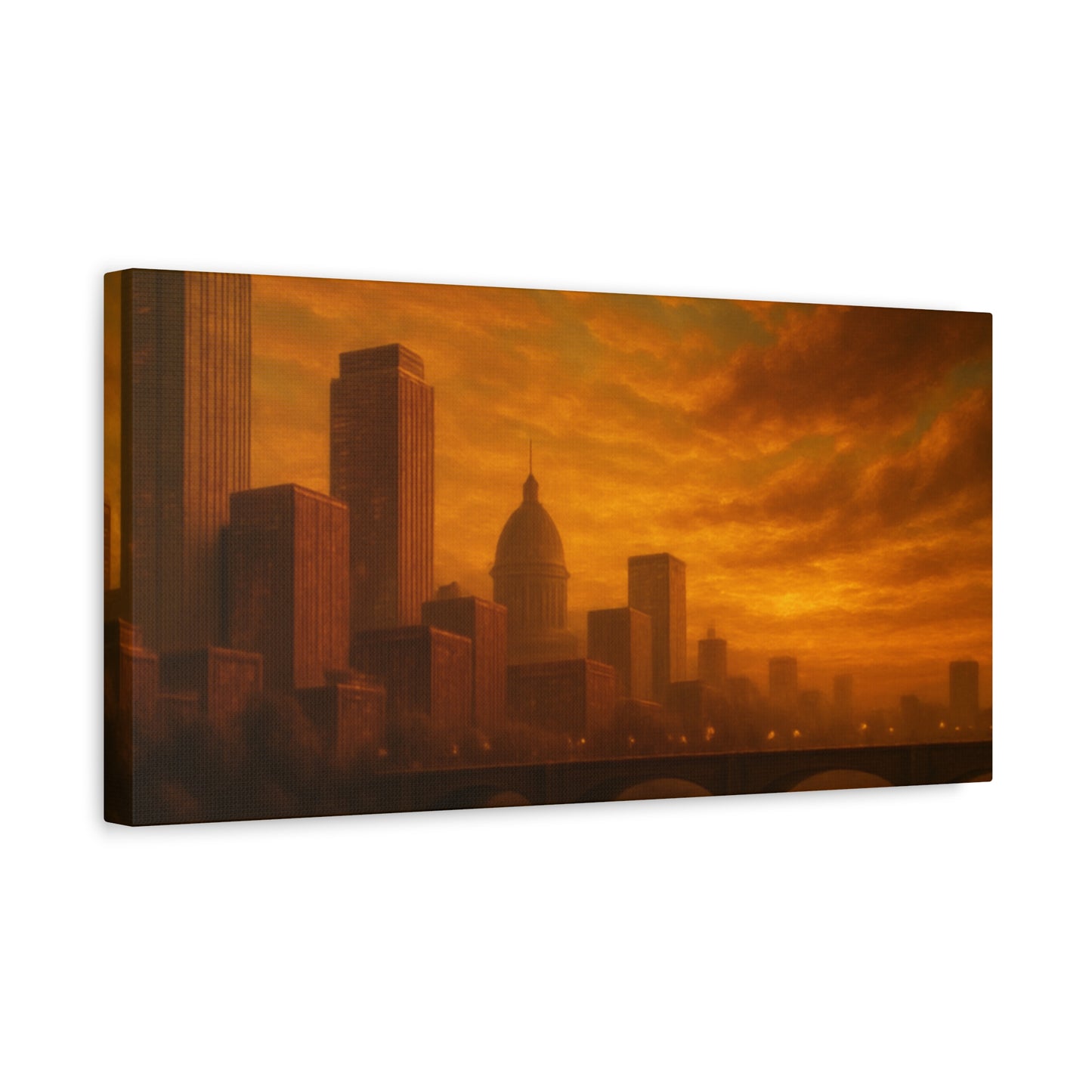Sunset Cityscape Wall Art, Canvas Print, Home Decor, Urban Landscape, Unique Gift, Modern Art, Interior Design