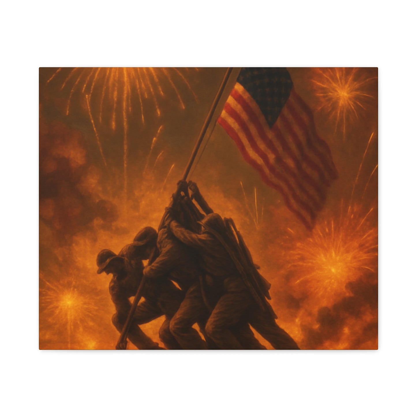 Patriotic Matte Canvas Wall Art, Military Tribute Decor, Independence Day Decoration, Veteran's Day Gift, Home Gallery Display
