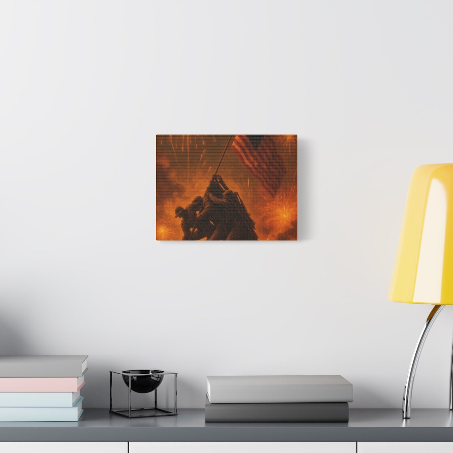 Patriotic Matte Canvas Wall Art, Military Tribute Decor, Independence Day Decoration, Veteran's Day Gift, Home Gallery Display
