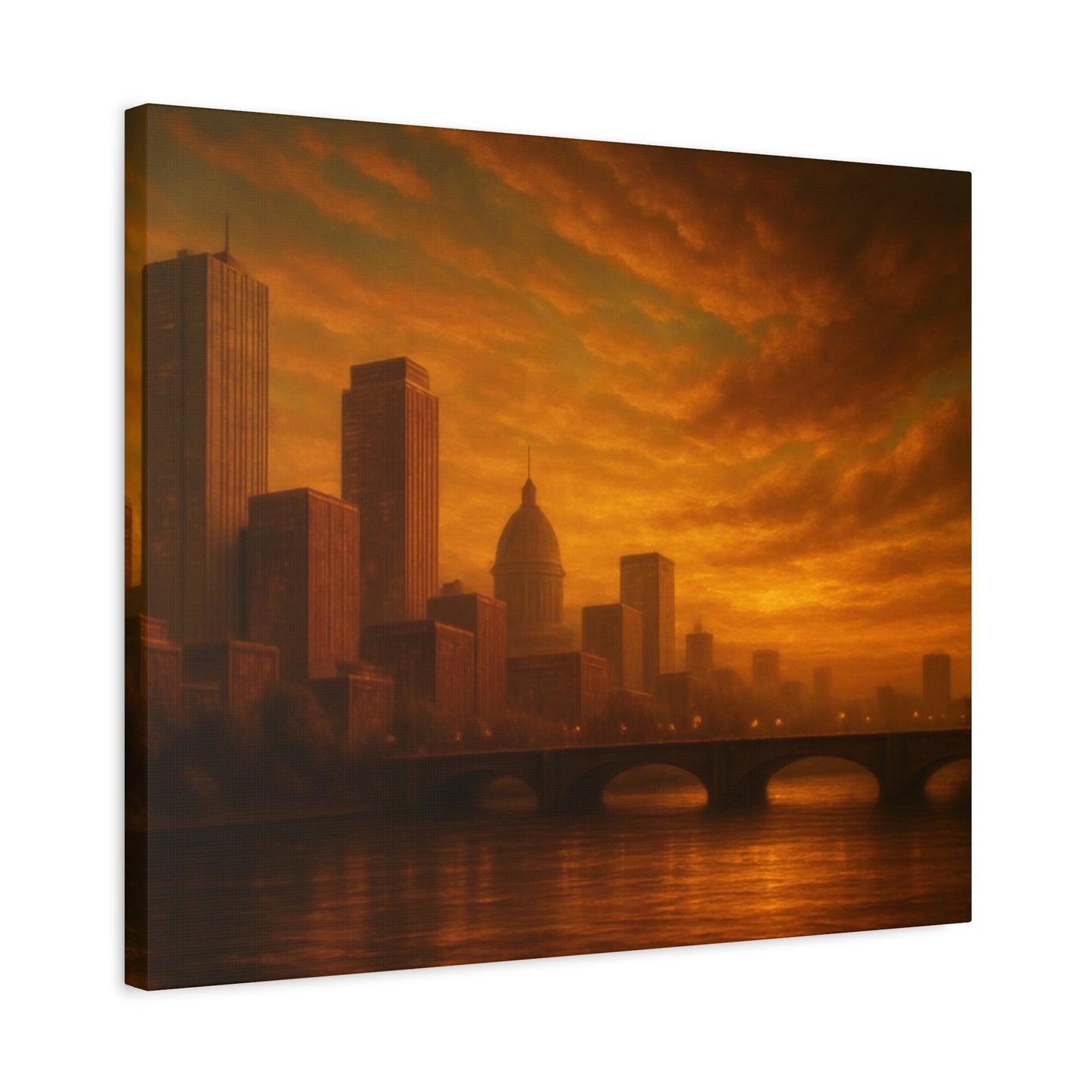 Sunset Cityscape Wall Art, Canvas Print, Home Decor, Urban Landscape, Unique Gift, Modern Art, Interior Design
