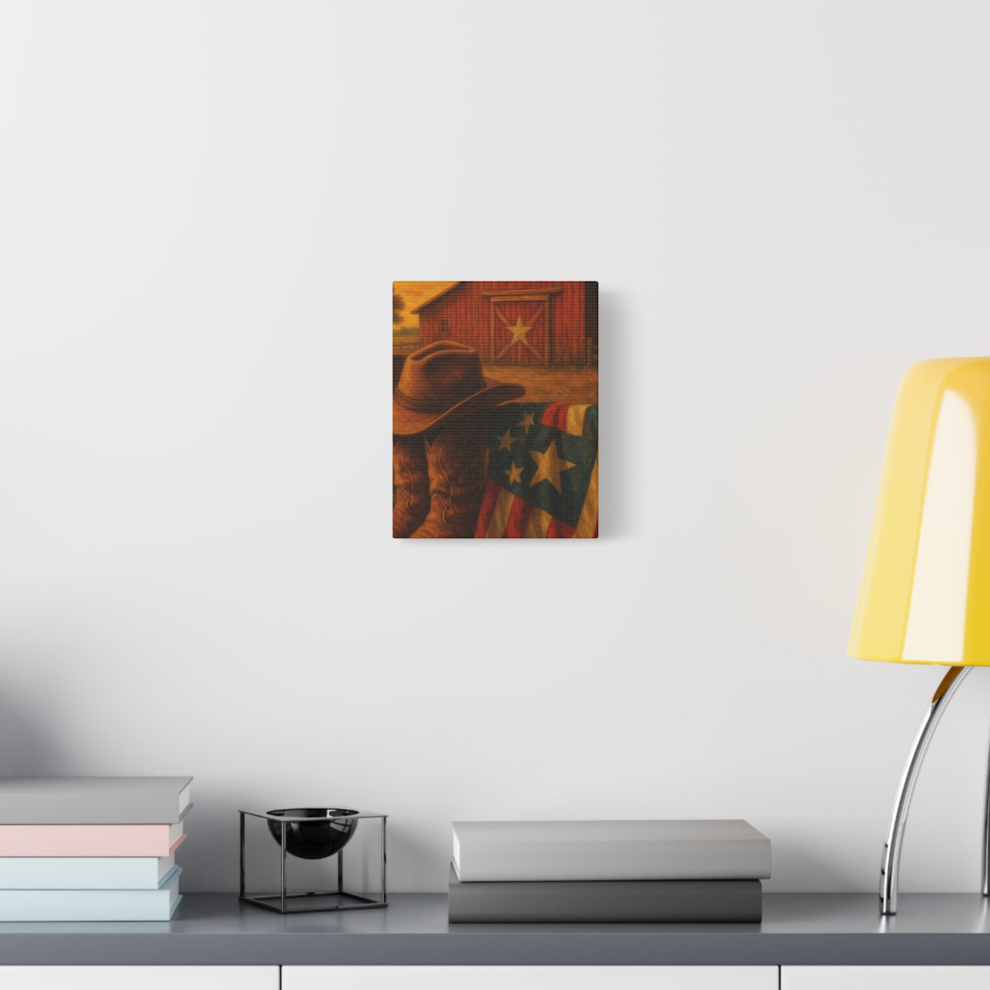 Rustic Canvas Art Print, Western Decor, Cowboy Hat and Boots, Americana Wall Art, Perfect Gift for Country Lovers