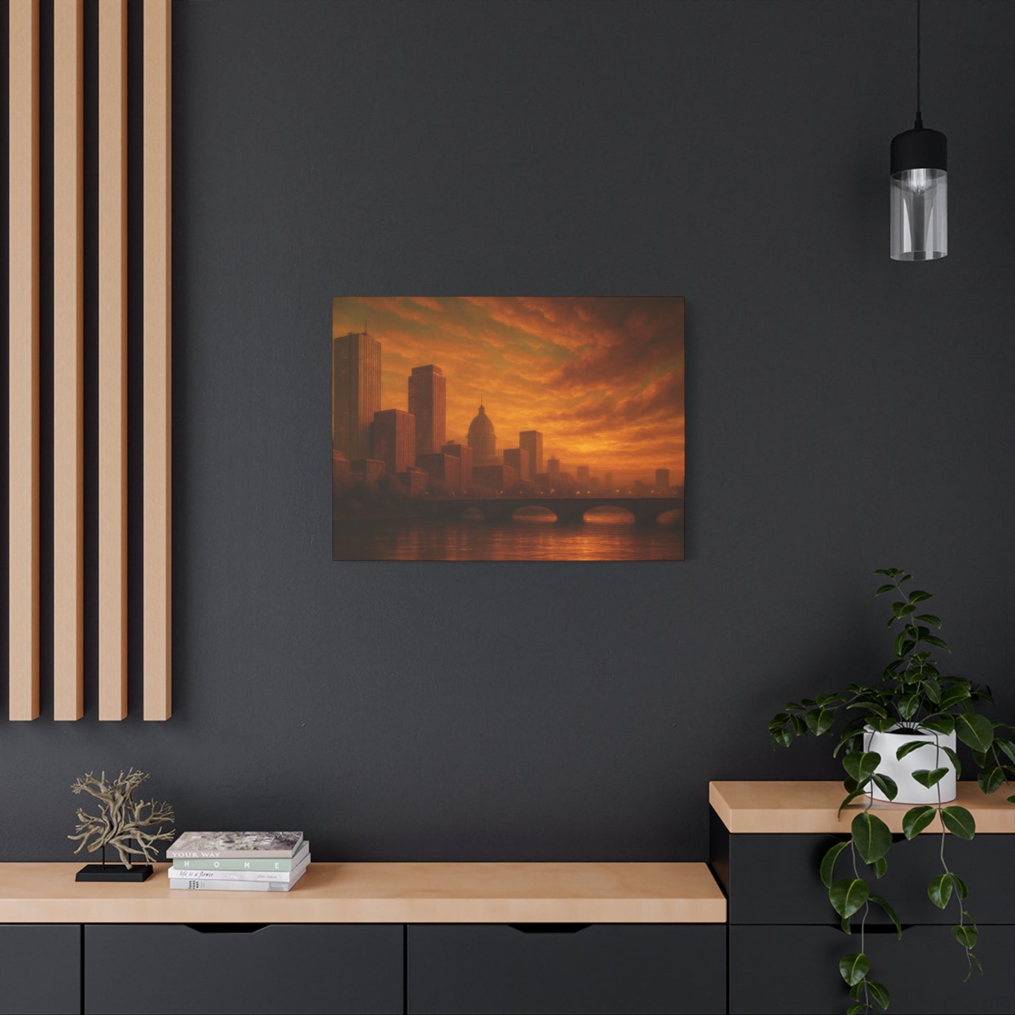 Sunset Cityscape Wall Art, Canvas Print, Home Decor, Urban Landscape, Unique Gift, Modern Art, Interior Design
