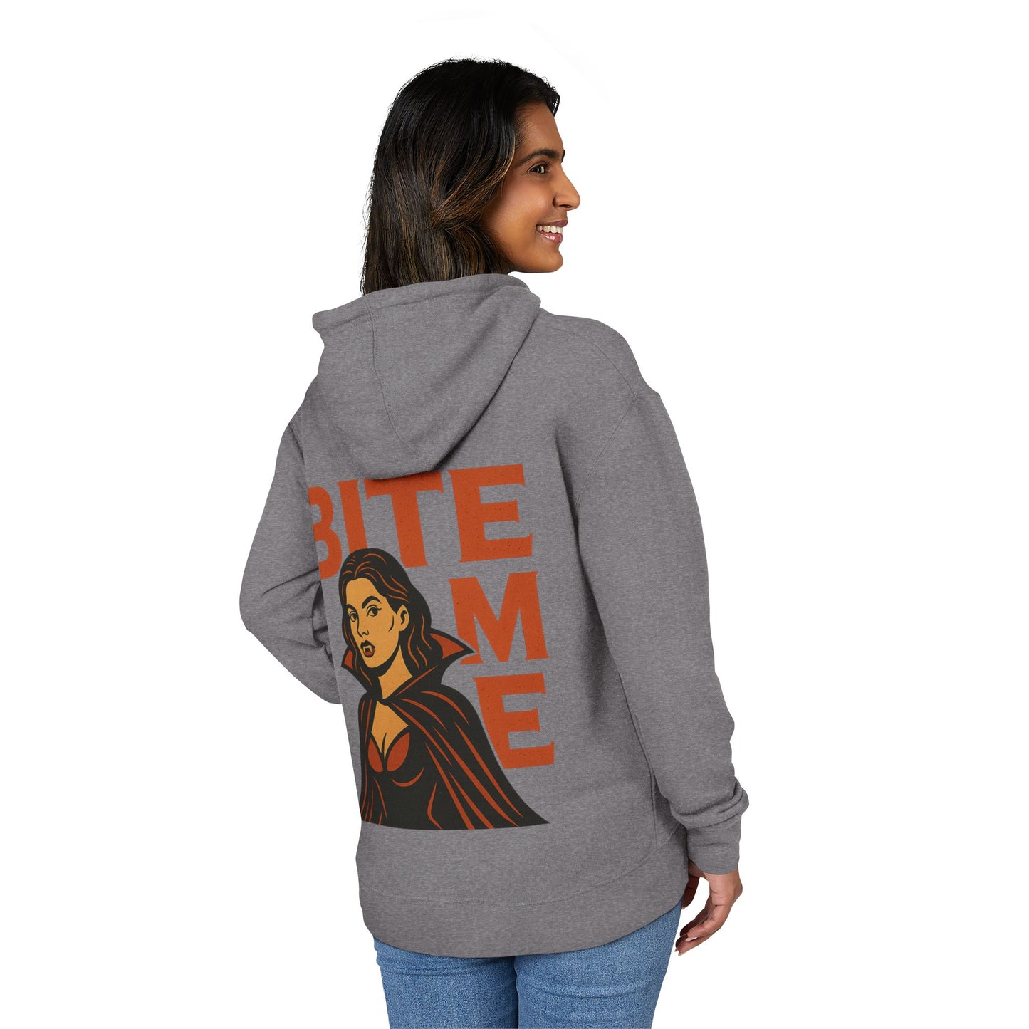 Vampire Bite Me Hoodie, Unisex Halloween Sweatshirt, Spooky Season Apparel, Gothic Fashion, Unique Gift for Vampires