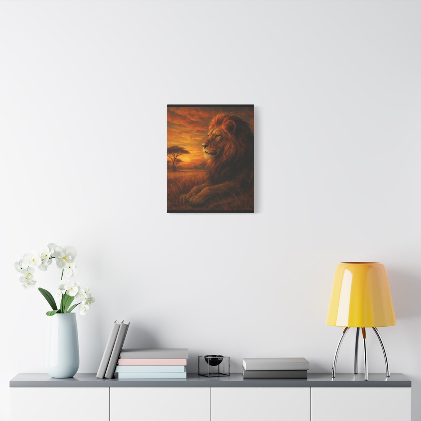 King of the Savanna - Lion Sunset Canvas