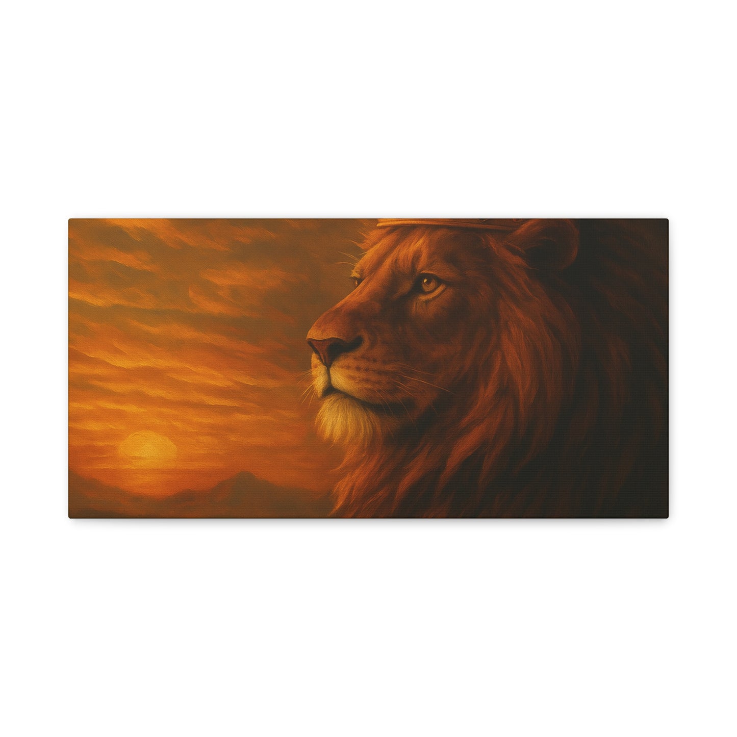 Majestic Lion Canvas Print, Animal Wall Art, Home Decor, Crowned Lion Artwork, Gift for Animal Lovers, Safari Themed Room