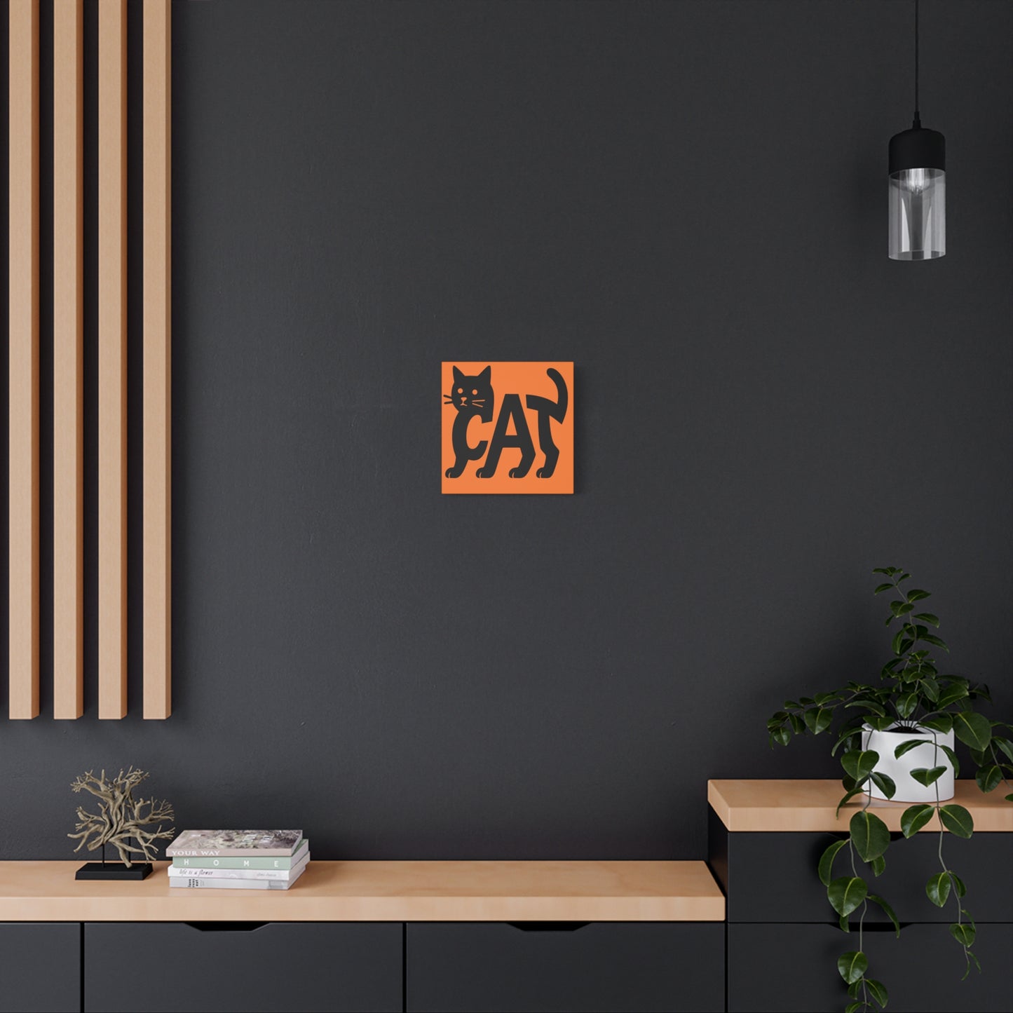 Cat-Themed Matte Canvas Art, Cute Cat Decor, Halloween Wall Art, Pet Lover Gift, Cat Lover Home Decor, Black Cat Artwork