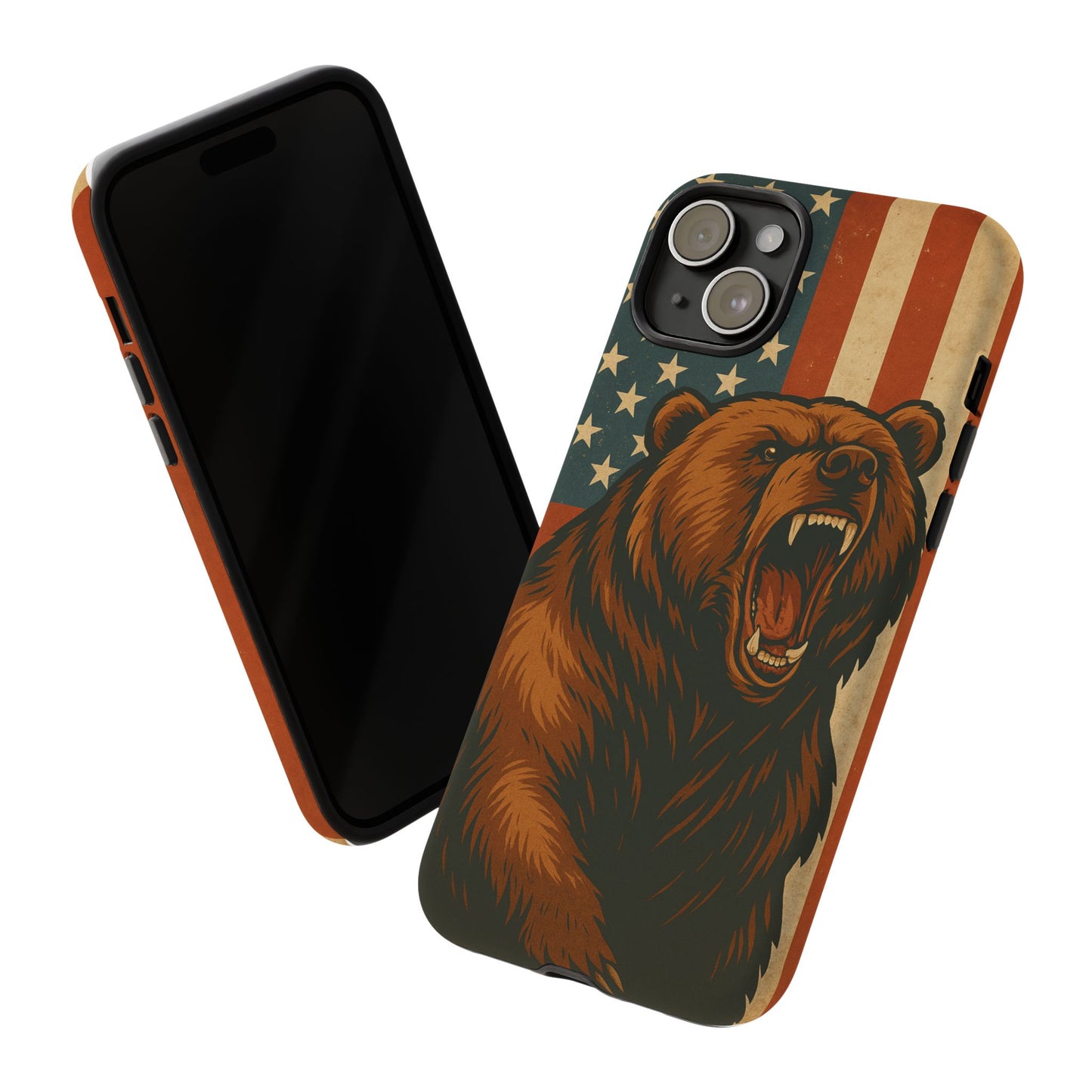 Tough Cases - Patriotic Bear Phone Case, Custom Phone Cover, Strong Protective Case, USA Flag Design, Gift for Outdoors Lovers