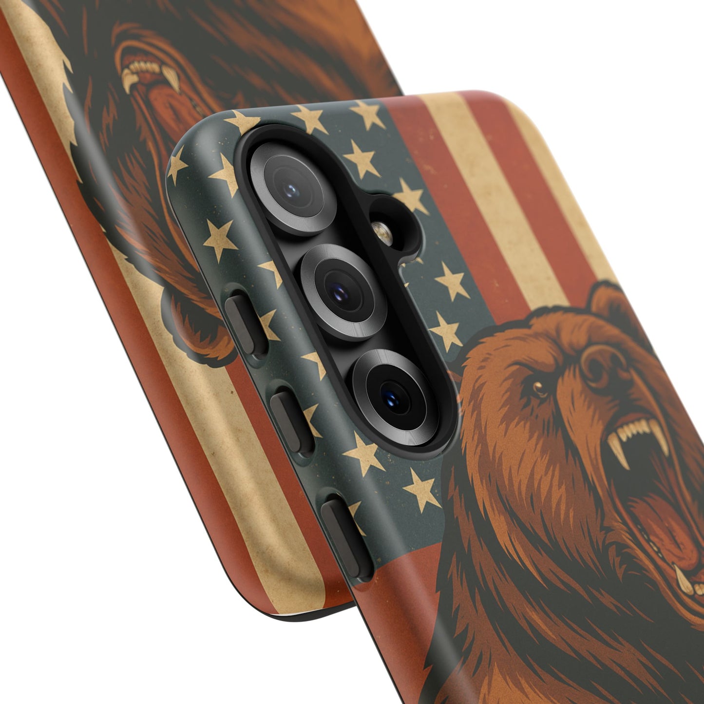 Tough Cases - Patriotic Bear Phone Case, Custom Phone Cover, Strong Protective Case, USA Flag Design, Gift for Outdoors Lovers
