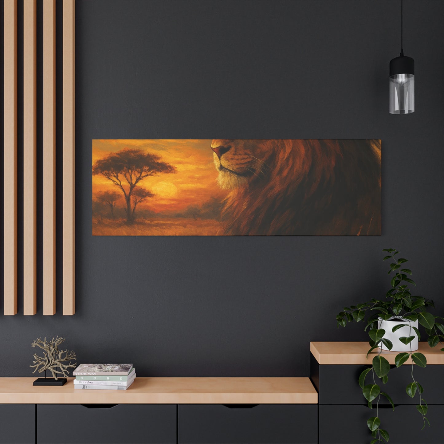 King of the Savanna - Lion Sunset Canvas