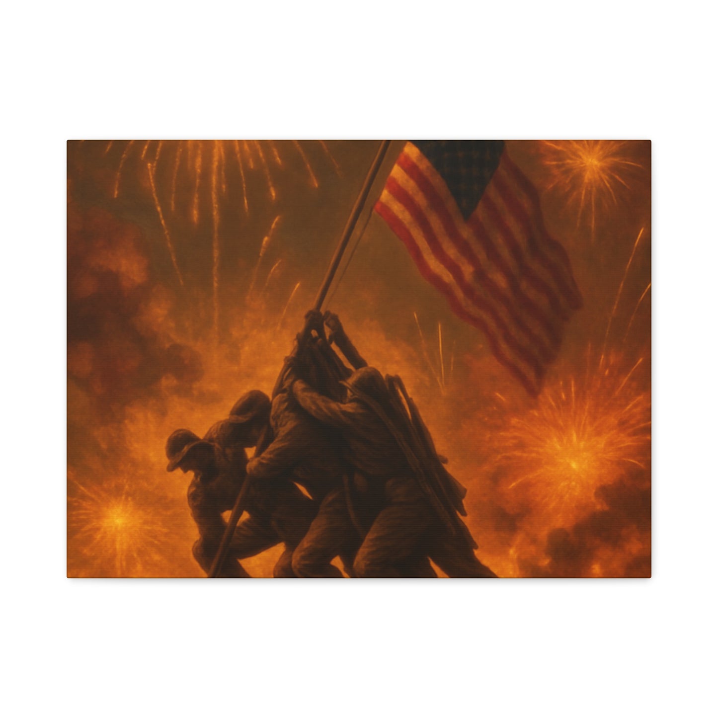 Patriotic Matte Canvas Wall Art, Military Tribute Decor, Independence Day Decoration, Veteran's Day Gift, Home Gallery Display