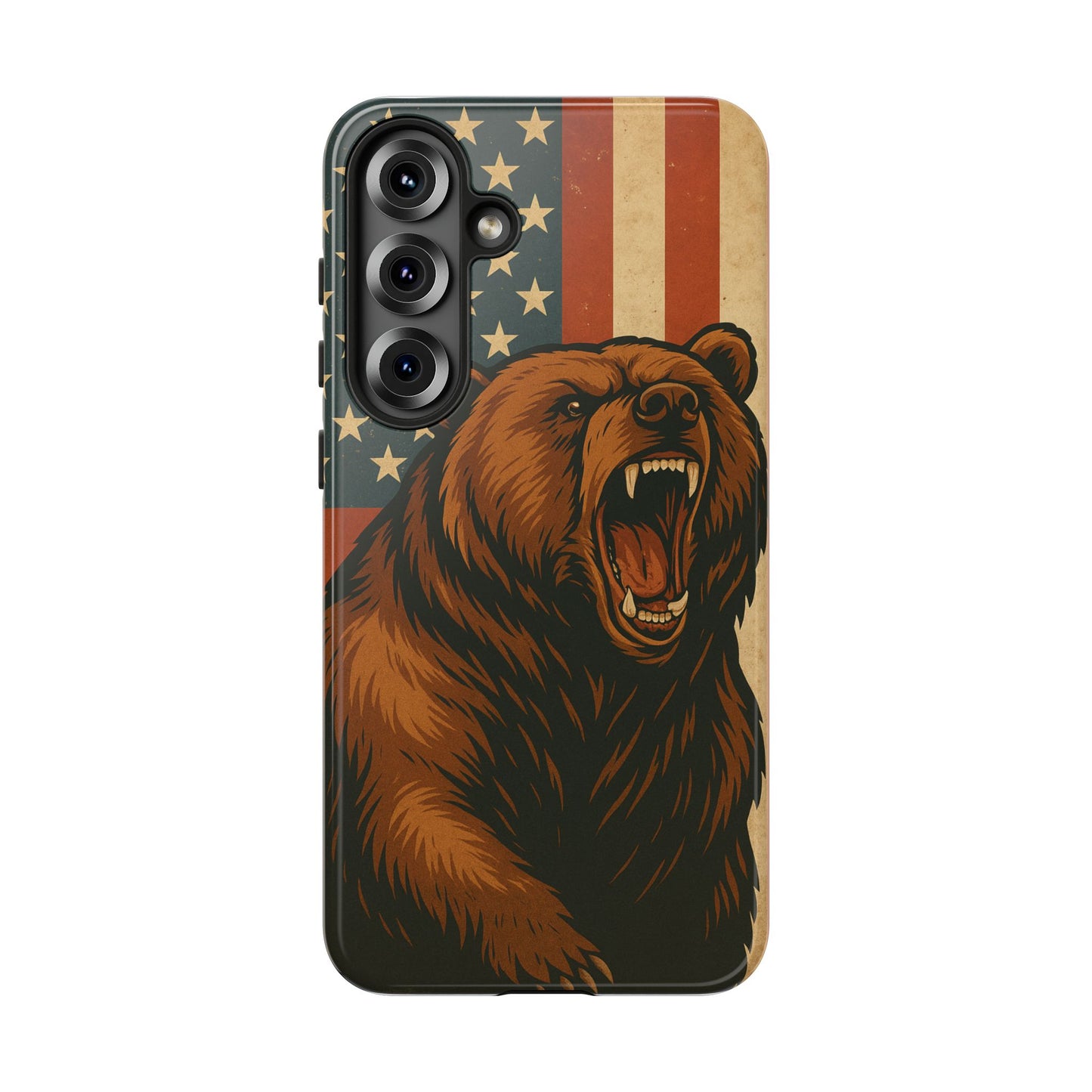 Tough Cases - Patriotic Bear Phone Case, Custom Phone Cover, Strong Protective Case, USA Flag Design, Gift for Outdoors Lovers