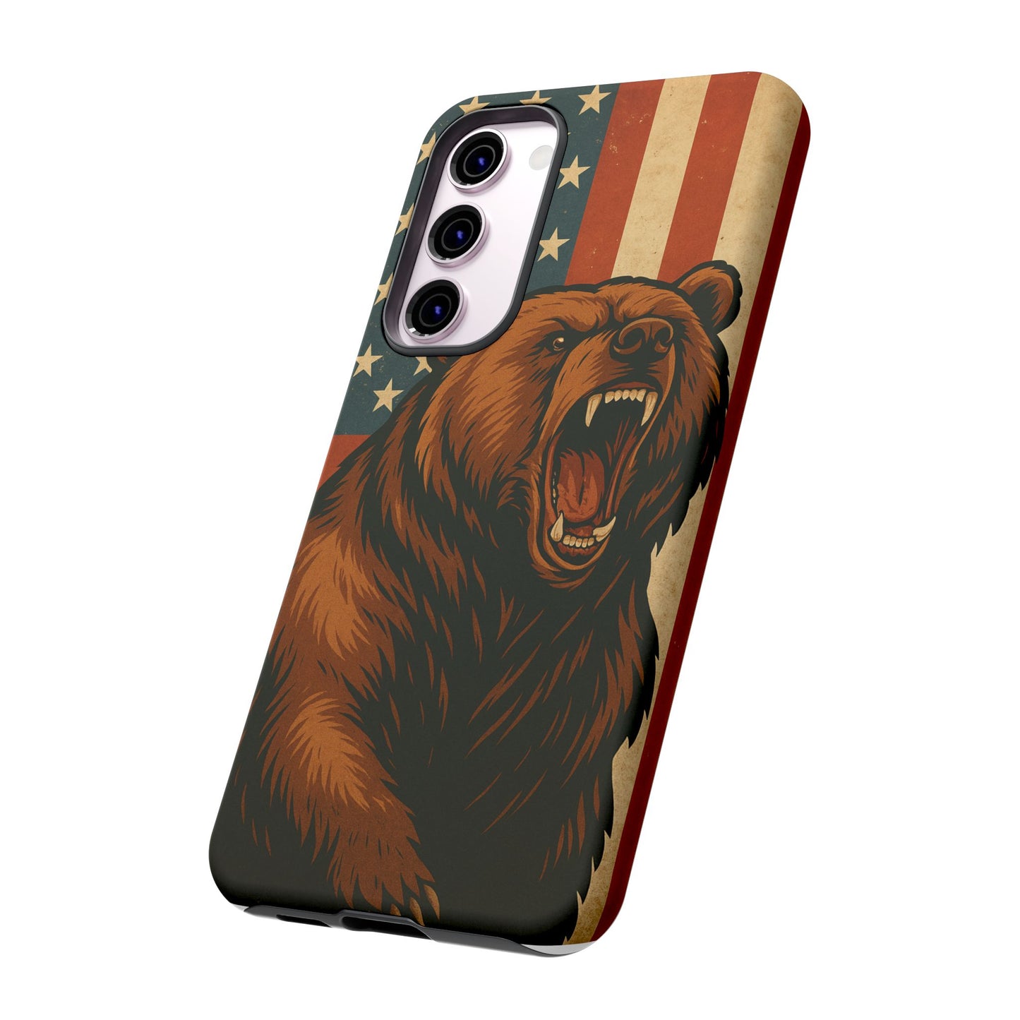 Tough Cases - Patriotic Bear Phone Case, Custom Phone Cover, Strong Protective Case, USA Flag Design, Gift for Outdoors Lovers