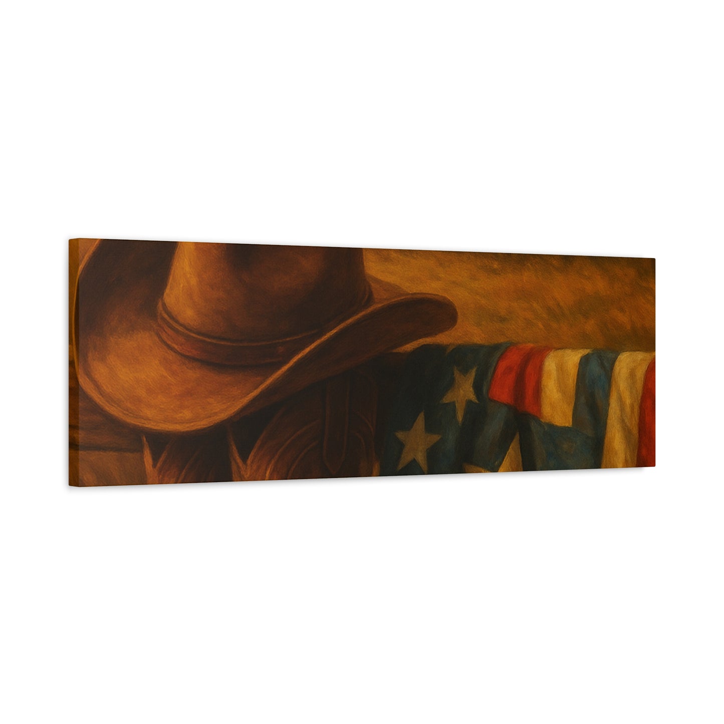 Rustic Canvas Art Print, Western Decor, Cowboy Hat and Boots, Americana Wall Art, Perfect Gift for Country Lovers