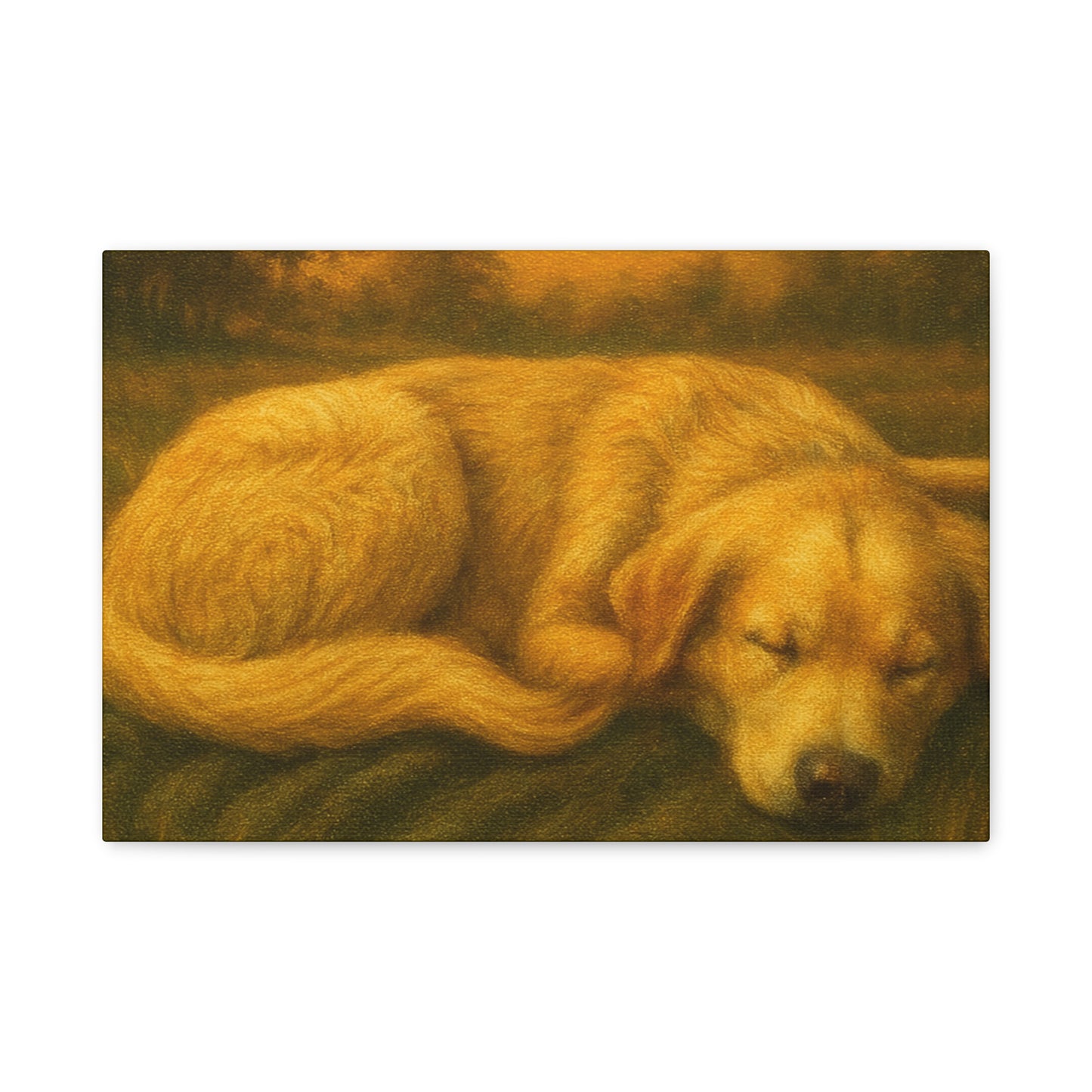 Golden Retriever Art Canvas Print, Dog Lovers Decor, Warm Home Wall Art, Gift for Pet Owners, Relaxing Pet Artwork