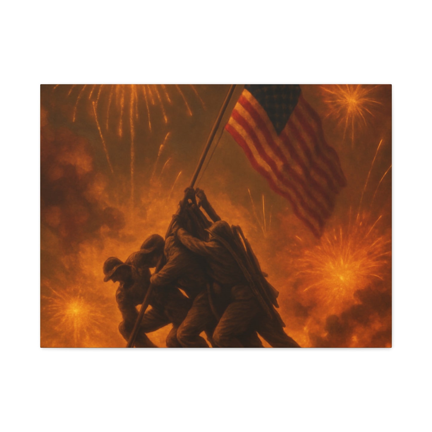 Patriotic Matte Canvas Wall Art, Military Tribute Decor, Independence Day Decoration, Veteran's Day Gift, Home Gallery Display