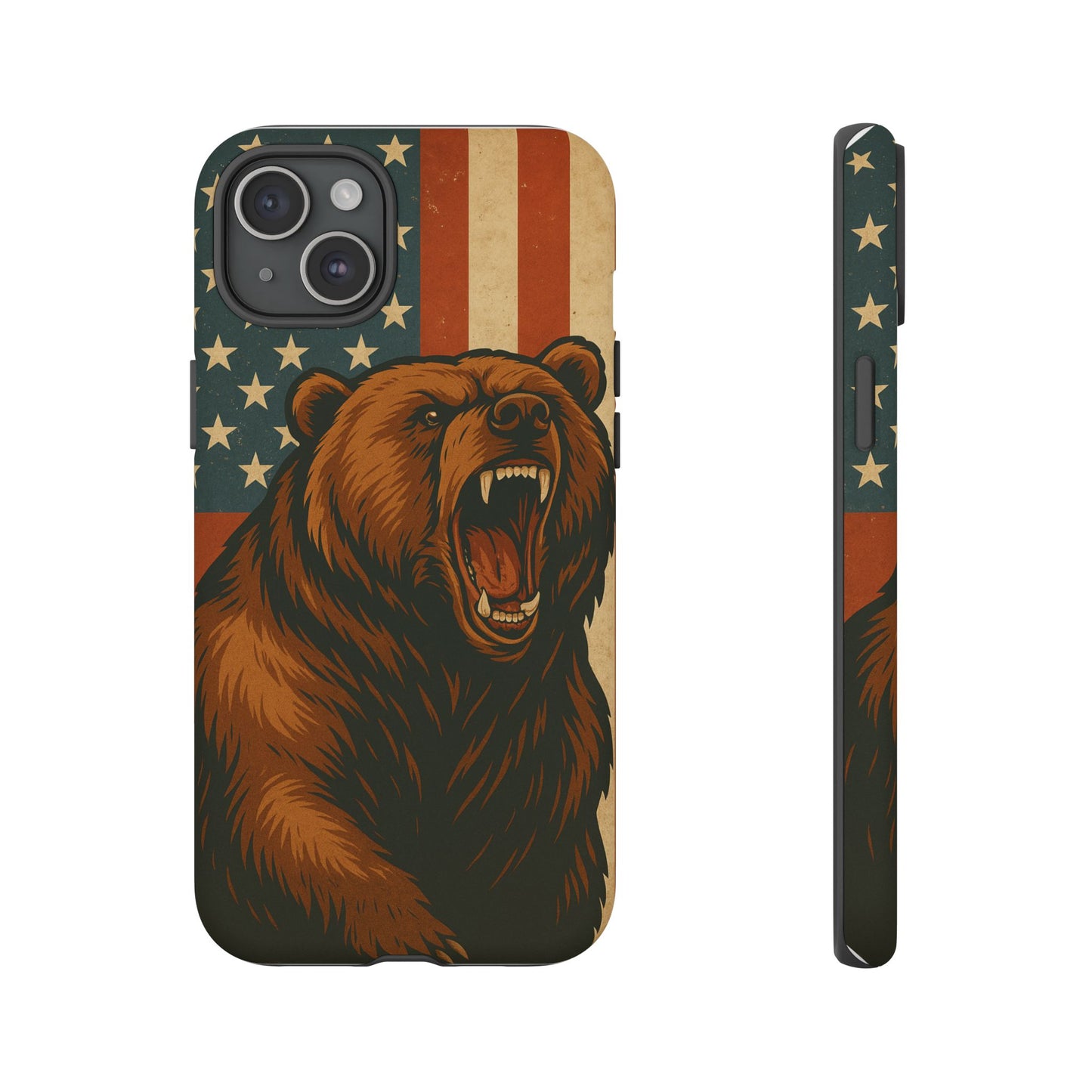 Tough Cases - Patriotic Bear Phone Case, Custom Phone Cover, Strong Protective Case, USA Flag Design, Gift for Outdoors Lovers