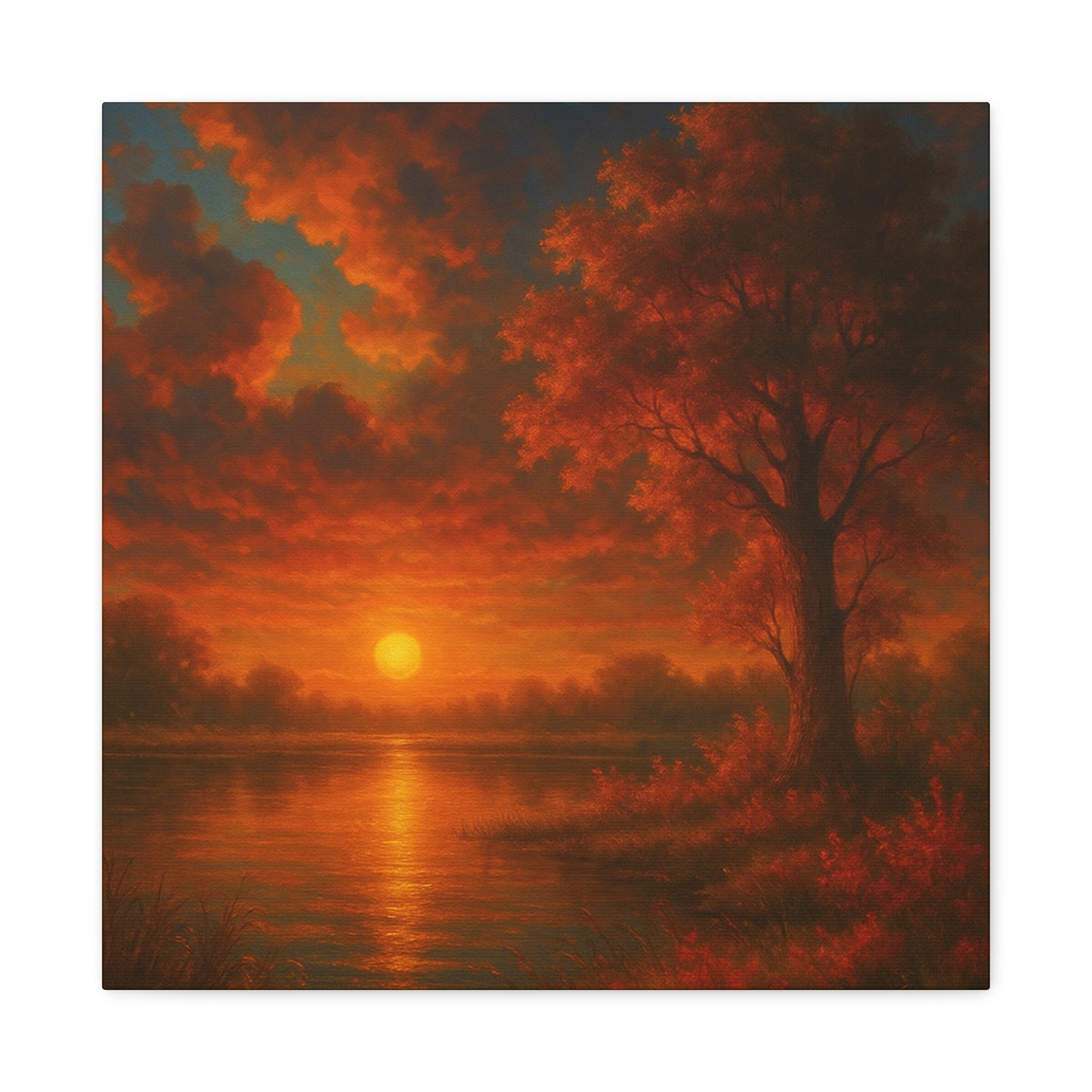 Serene Sunset Canvas Wall Art, Nature Decor, Home Aesthetic, Gift for Art Lovers, Inspiring Wall Hanging, Living Room Decoration