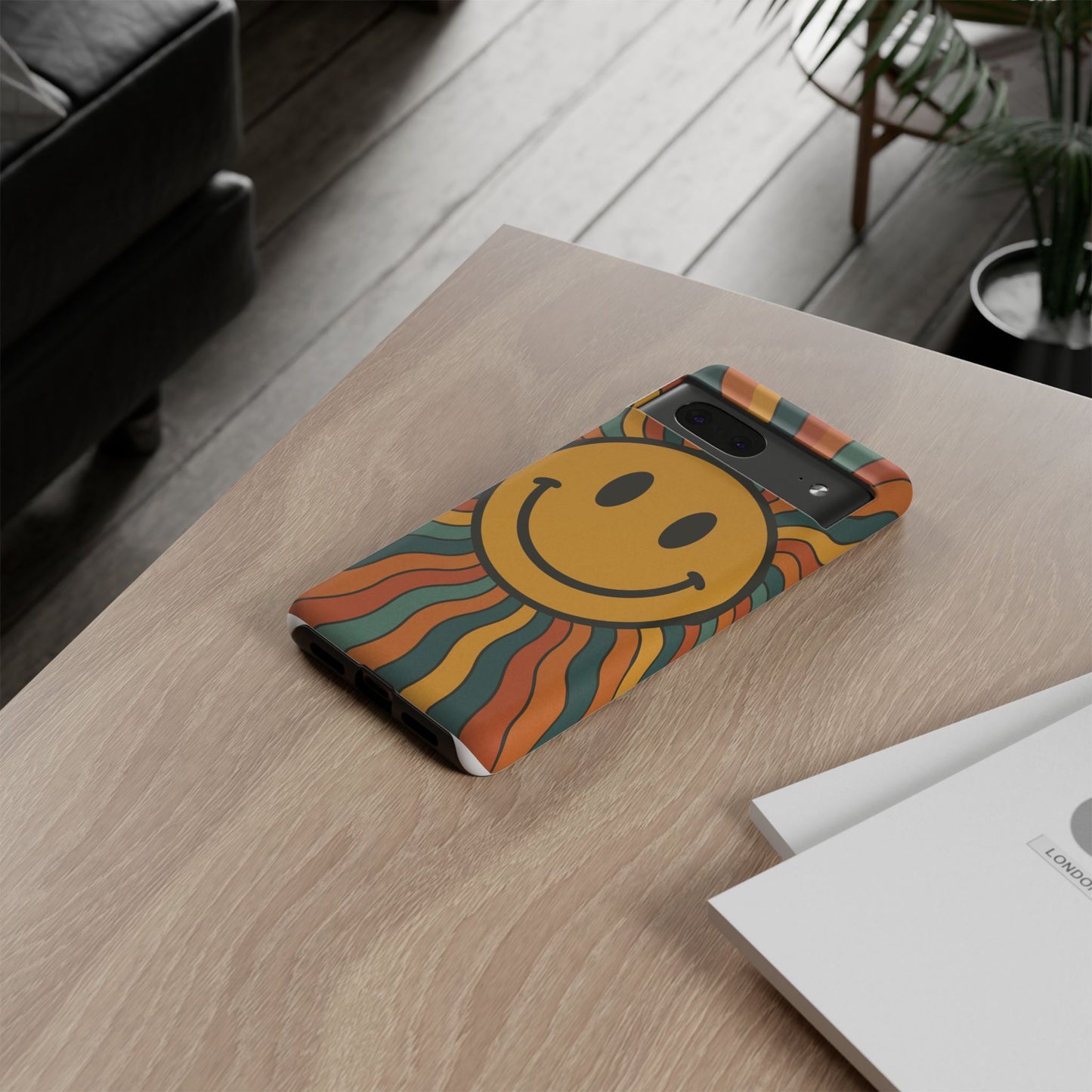 Colorful Smiley Phone Case, Retro Vibe Phone Cover, Cute Gift for Kids and Adults, Fun Protector for Everyday Use, Eco-Friendly Merchandise