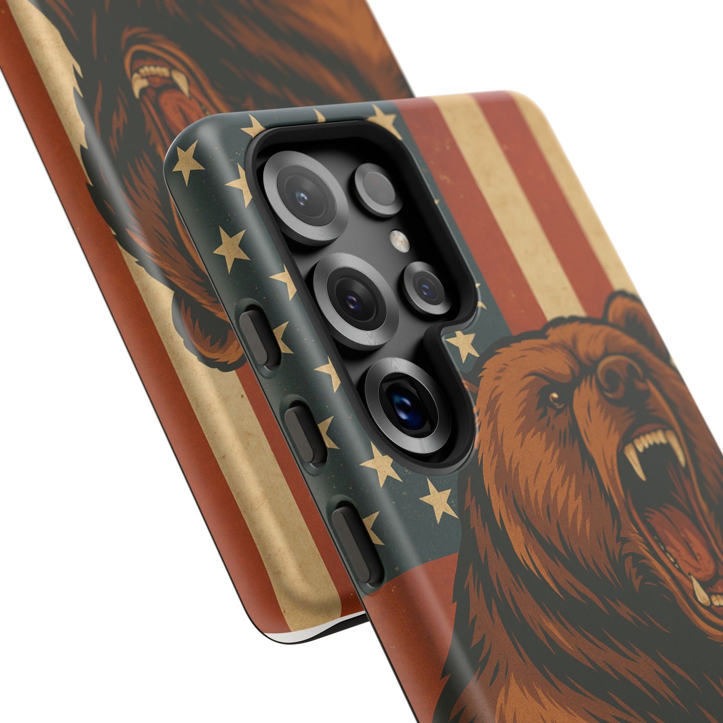 Tough Cases - Patriotic Bear Phone Case, Custom Phone Cover, Strong Protective Case, USA Flag Design, Gift for Outdoors Lovers