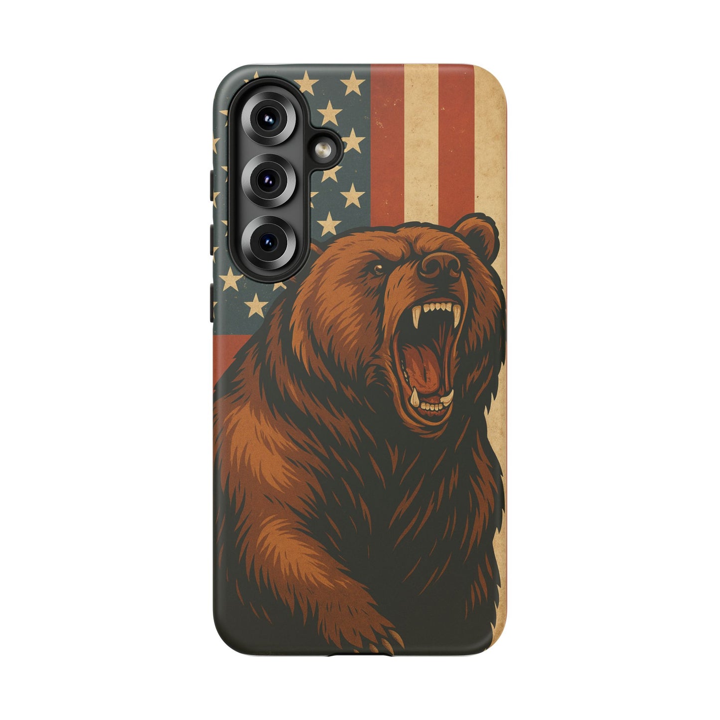 Tough Cases - Patriotic Bear Phone Case, Custom Phone Cover, Strong Protective Case, USA Flag Design, Gift for Outdoors Lovers