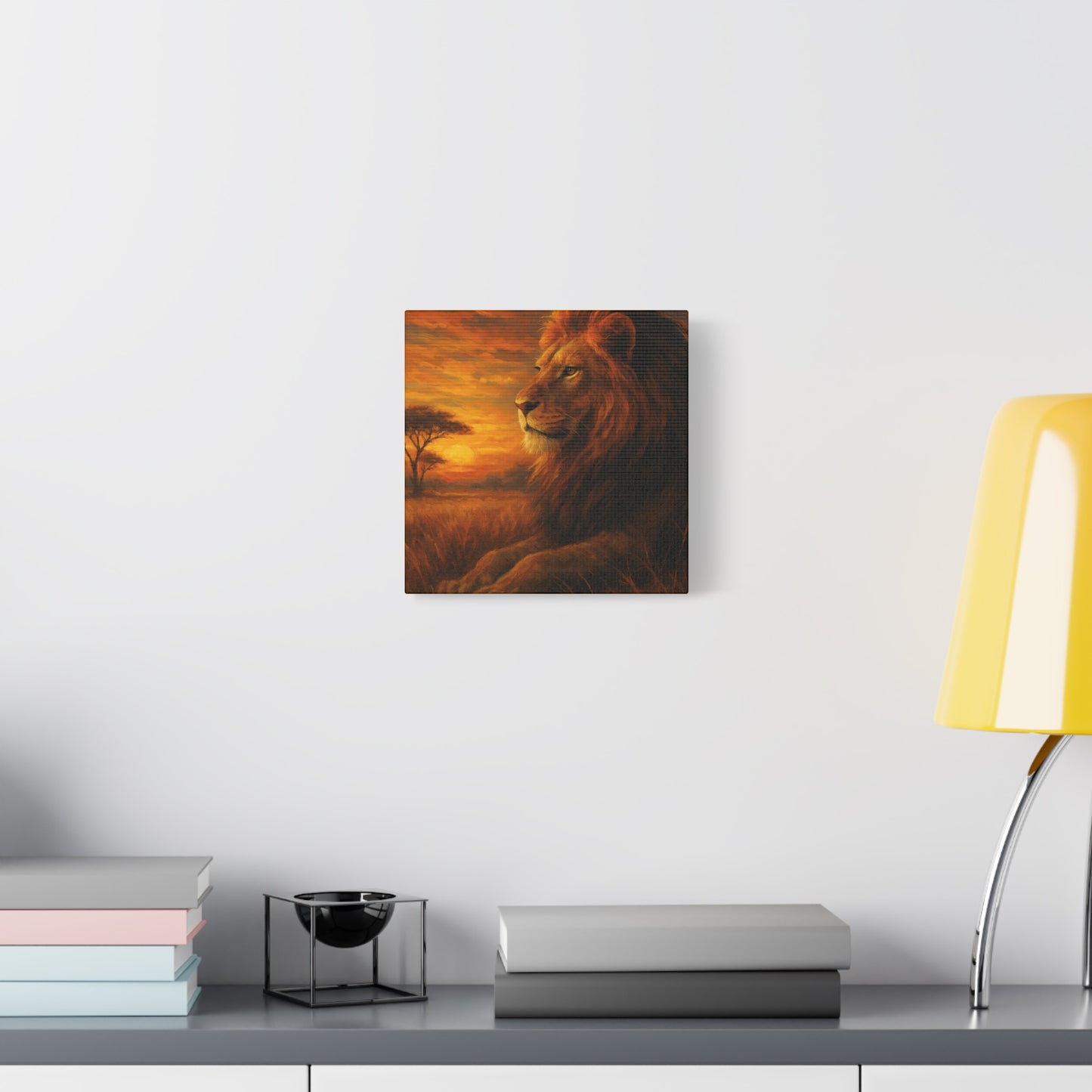 King of the Savanna - Lion Sunset Canvas