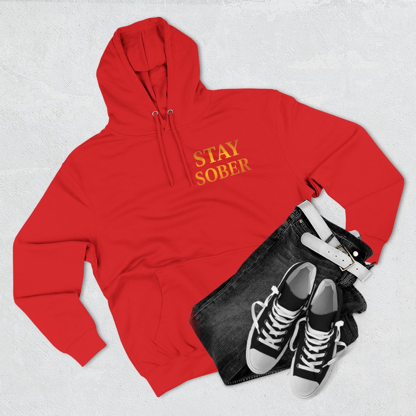Inspirational Fleece Hoodie, Motivational Gift for Wellness, Stay Sober Apparel, Positive Affirmation Hoodie, Recovery Support Clothing