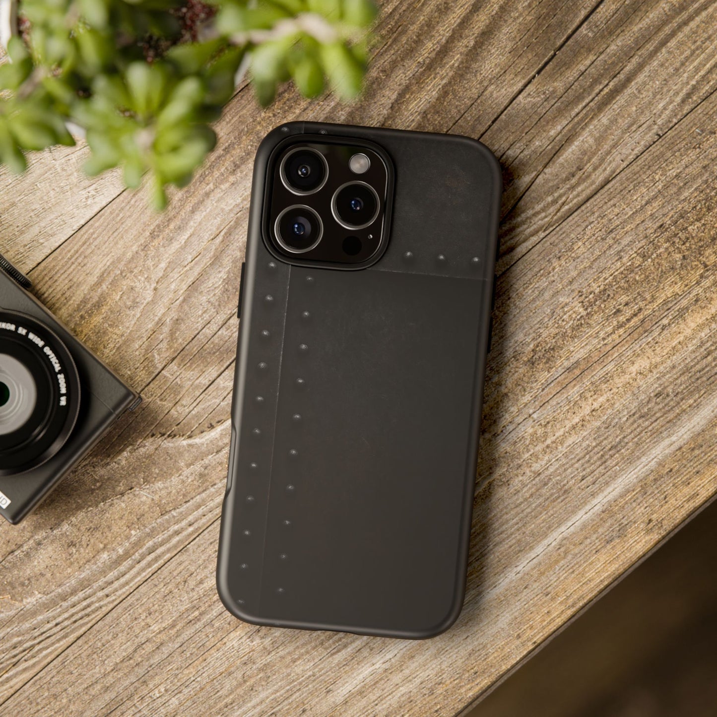 Steel & Smoke – Riveted Shadows Phone Case