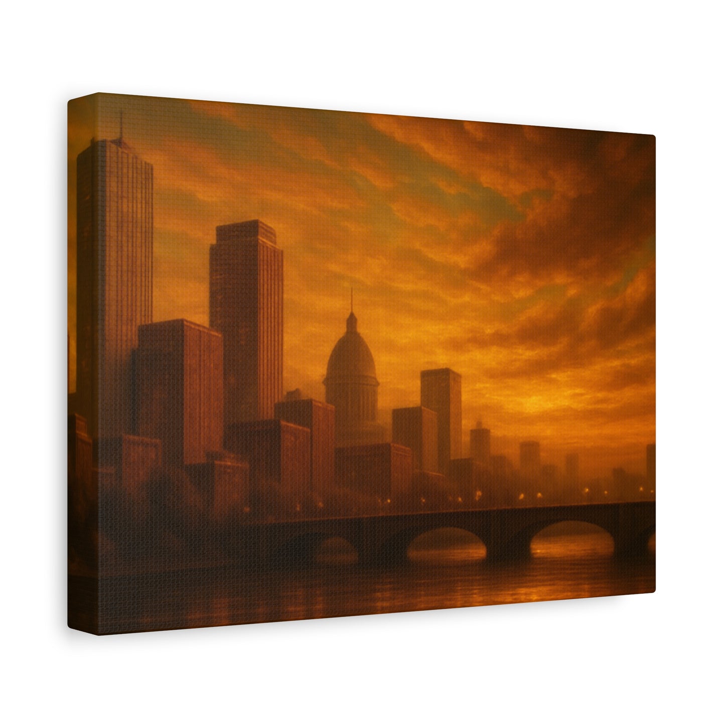Sunset Cityscape Wall Art, Canvas Print, Home Decor, Urban Landscape, Unique Gift, Modern Art, Interior Design