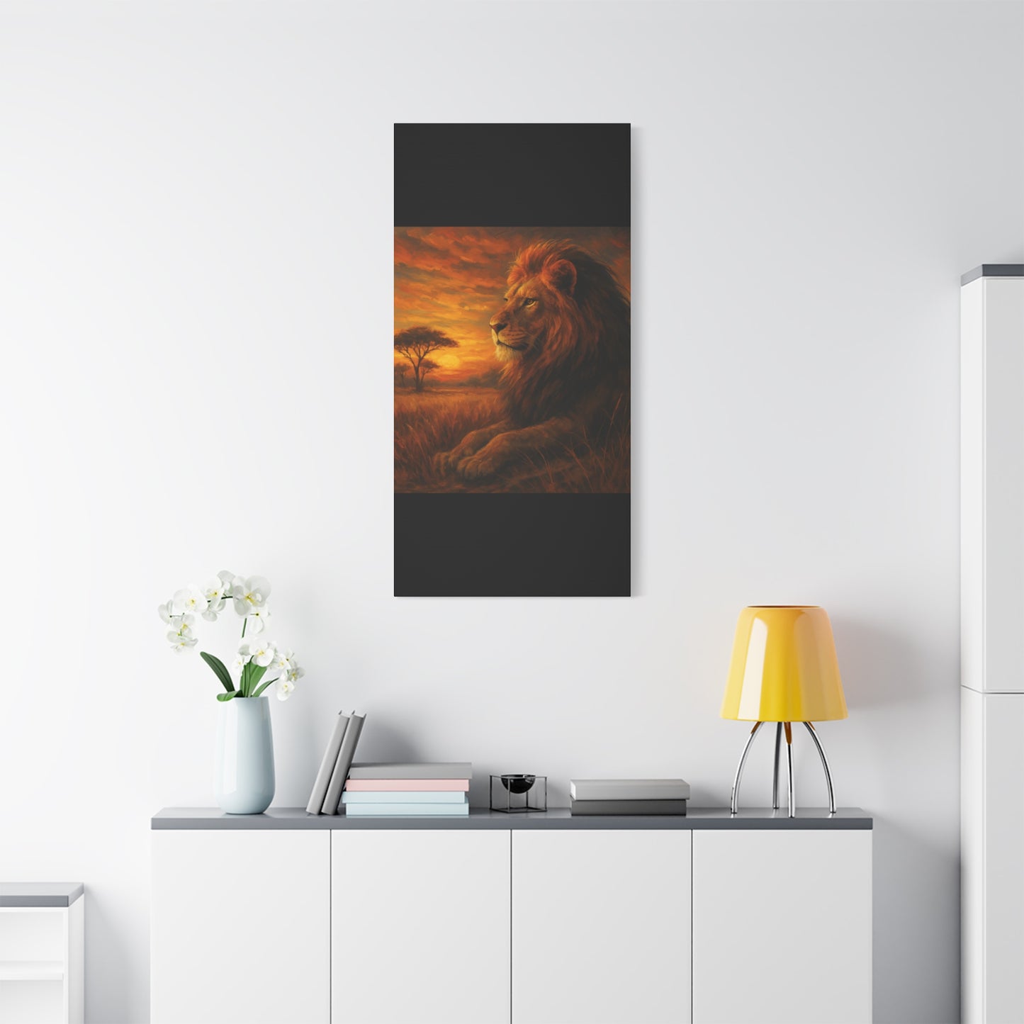 King of the Savanna - Lion Sunset Canvas