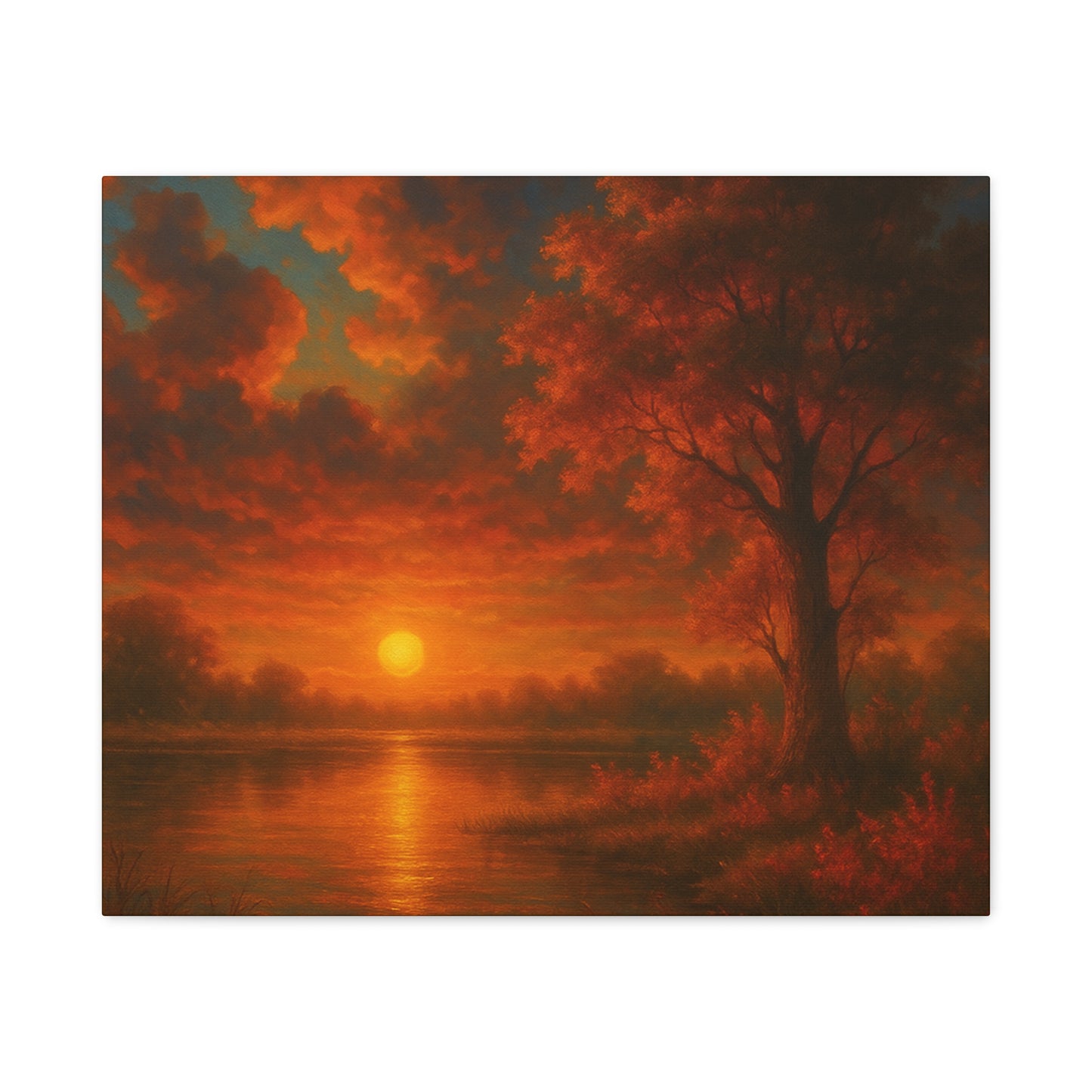 Serene Sunset Canvas Wall Art, Nature Decor, Home Aesthetic, Gift for Art Lovers, Inspiring Wall Hanging, Living Room Decoration