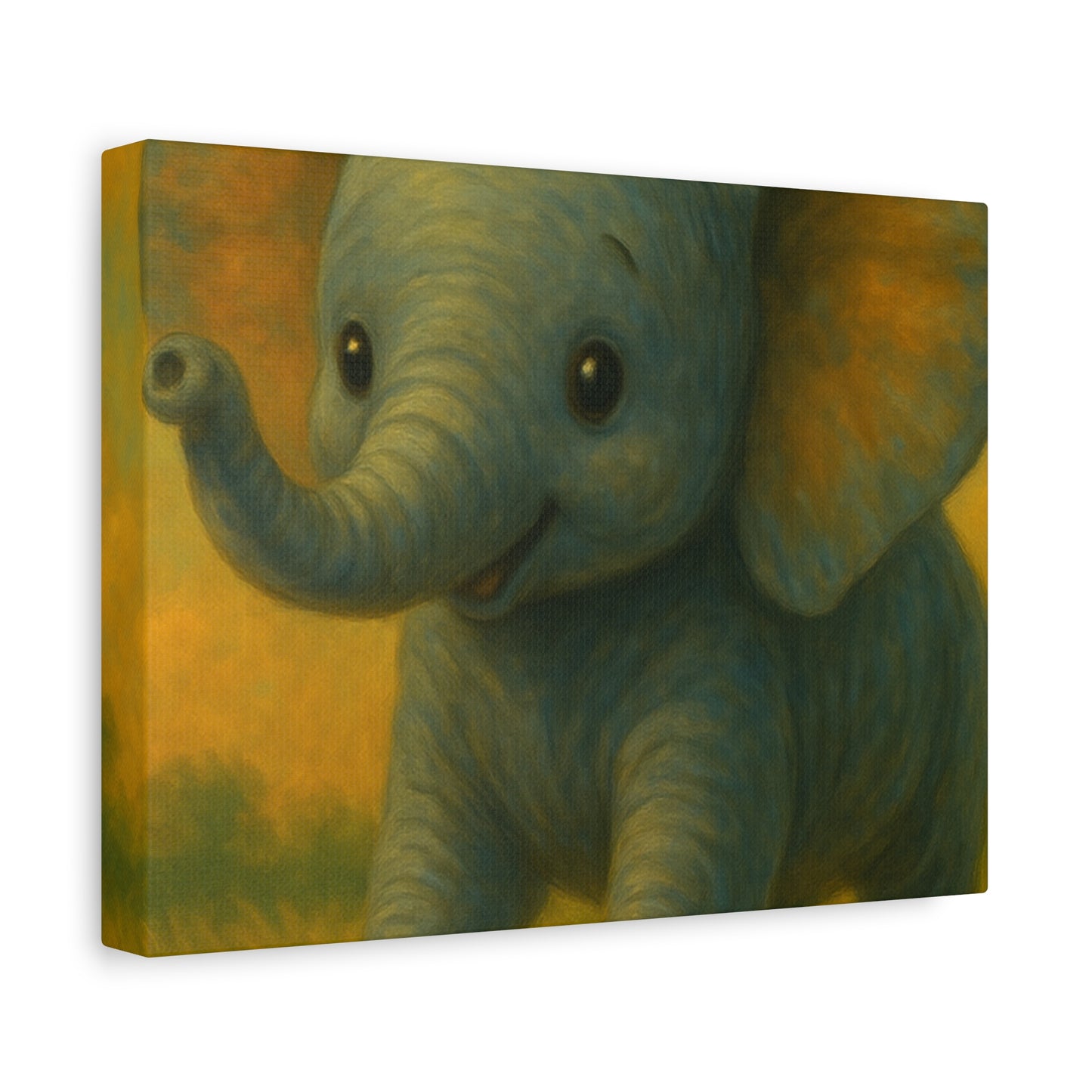 Elephant Canvas Art Print, Cute Nursery Wall Decor, Kids Room Art, Baby Shower Gift, Animal Lover Gift