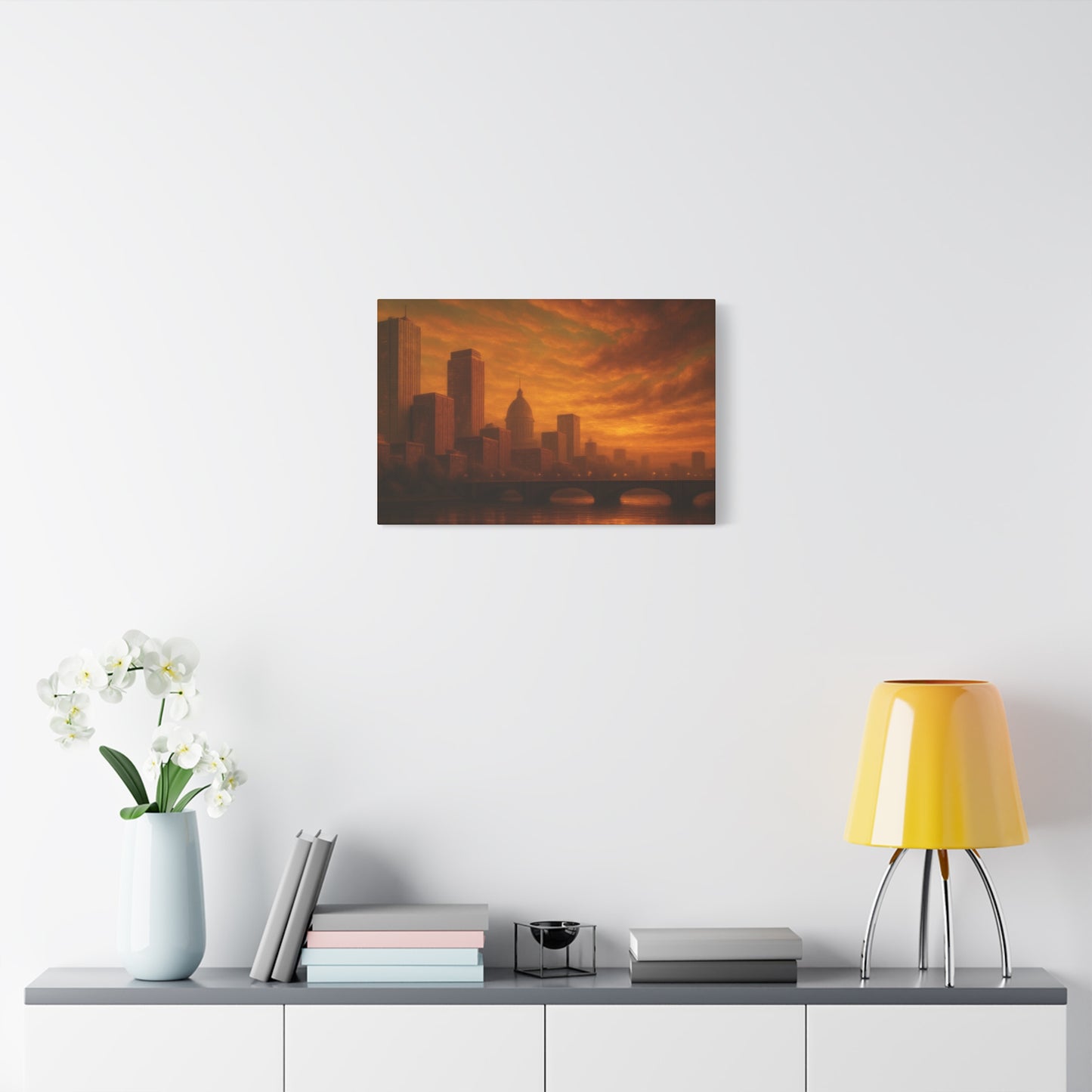 Sunset Cityscape Wall Art, Canvas Print, Home Decor, Urban Landscape, Unique Gift, Modern Art, Interior Design
