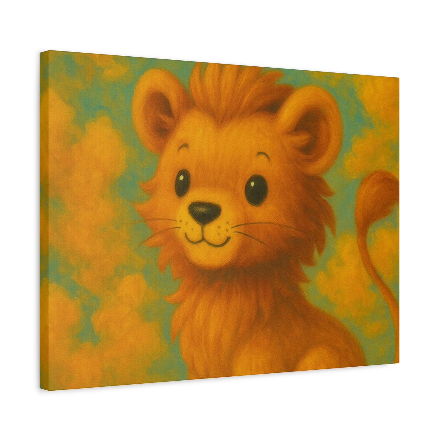 Whimsical Lion Canvas Wall Art, Nursery Decor, Kids Room Decoration, Cute Animal Print, Baby Shower Gift, Playroom Art