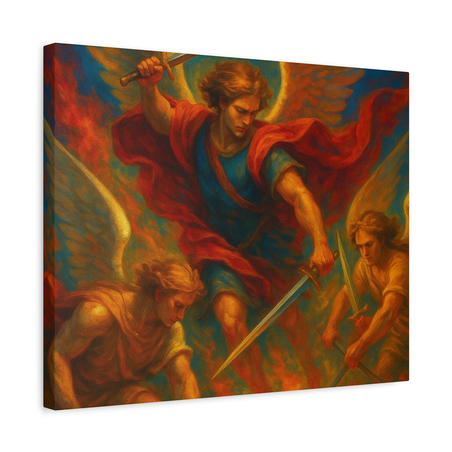 Divine Art Canvas, St Michael Wall Decor, Spiritual Home Decor, Inspirational Gift, Saint Art Print, Religious Wall Art
