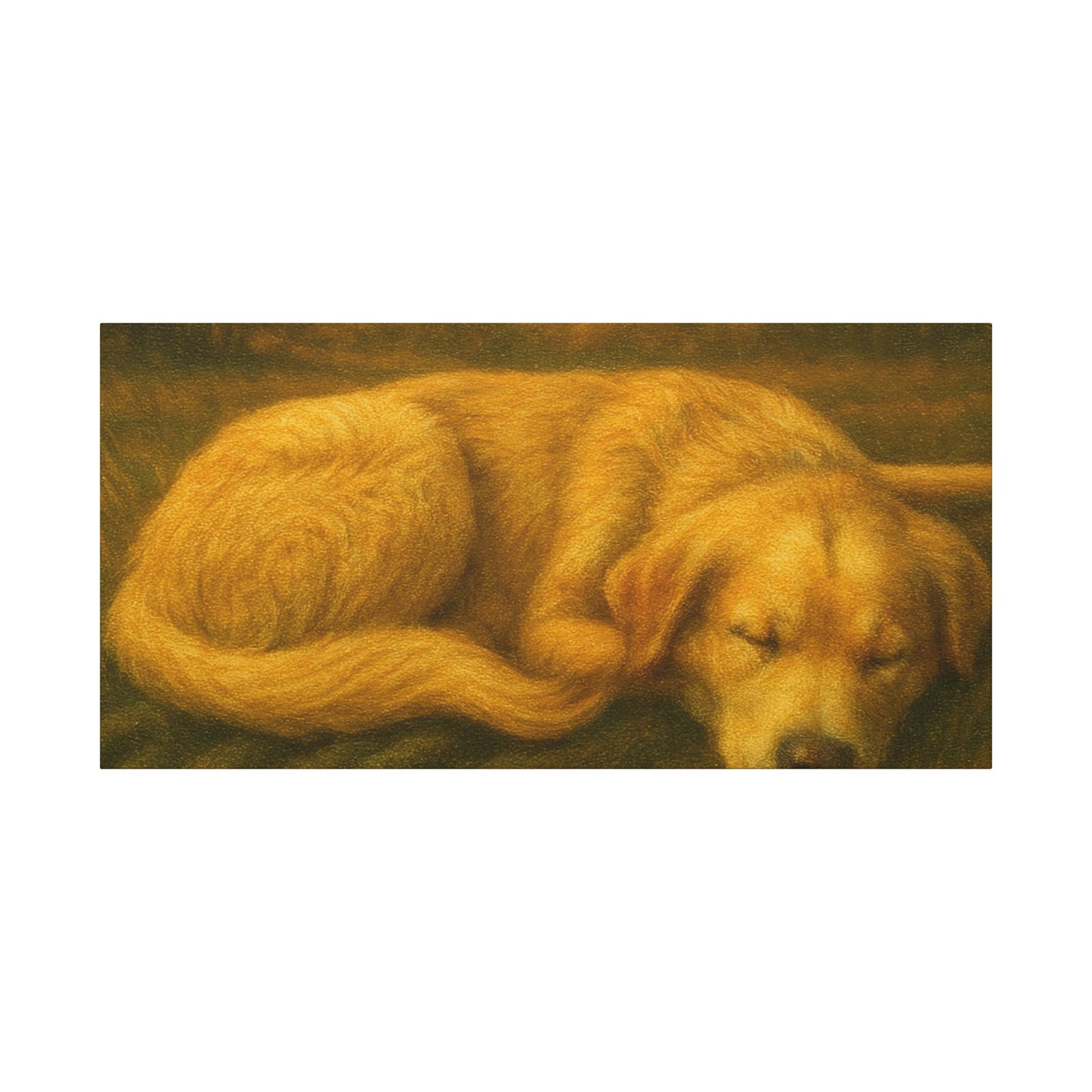 Golden Retriever Art Canvas Print, Dog Lovers Decor, Warm Home Wall Art, Gift for Pet Owners, Relaxing Pet Artwork
