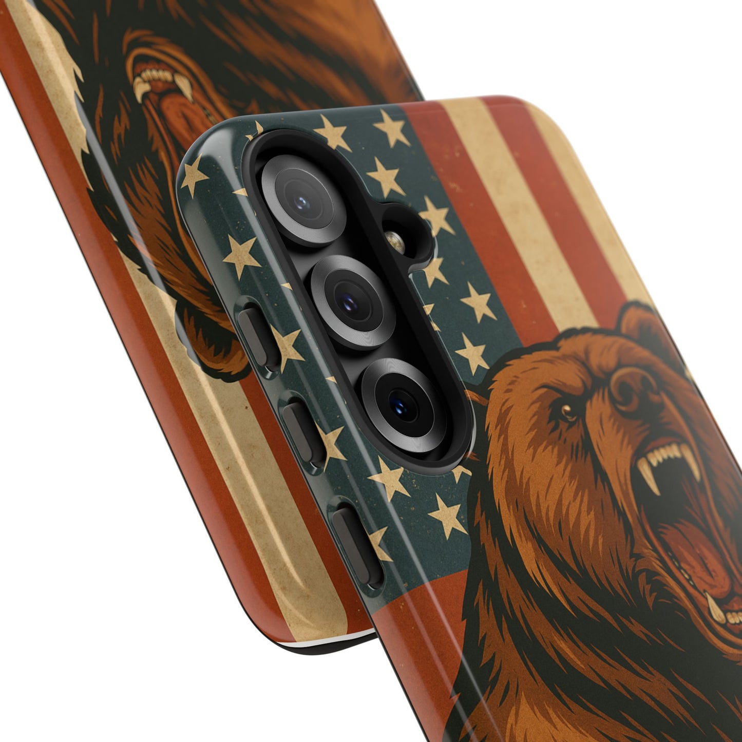 Tough Cases - Patriotic Bear Phone Case, Custom Phone Cover, Strong Protective Case, USA Flag Design, Gift for Outdoors Lovers